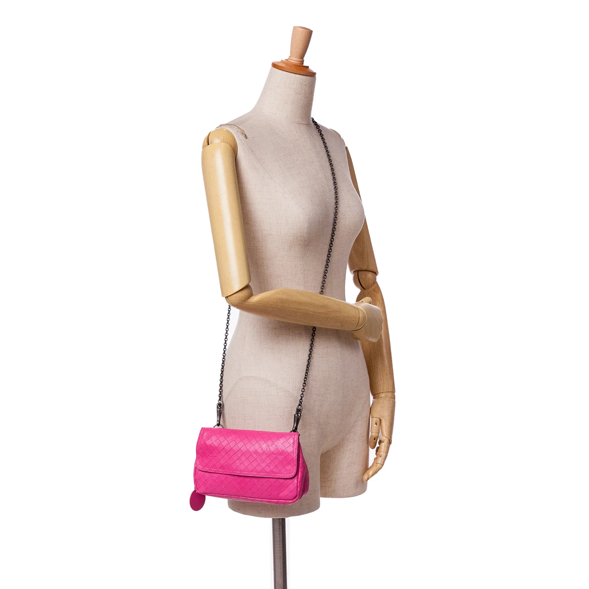 Leather Intrecciomirage Butterfly Chain Flap