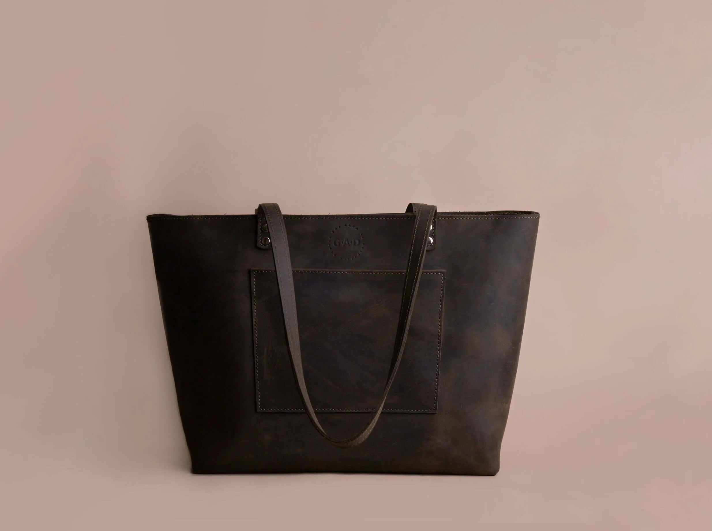 Leather Tote Bag | Khaki Green