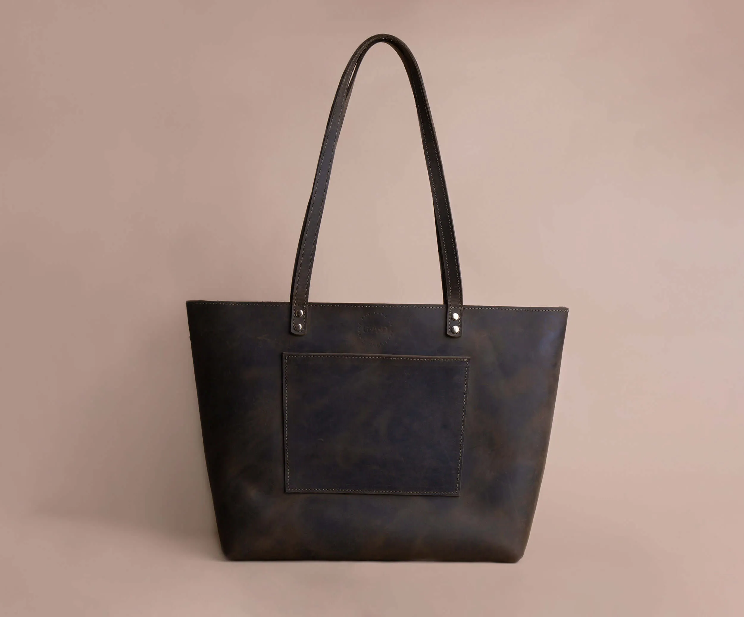 Leather Tote Bag | Khaki Green
