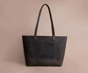Leather Tote Bag | Khaki Green