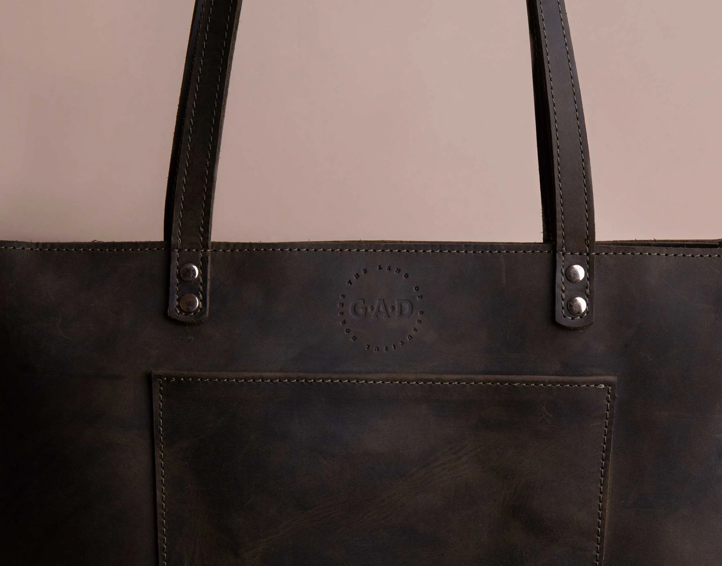 Leather Tote Bag | Khaki Green