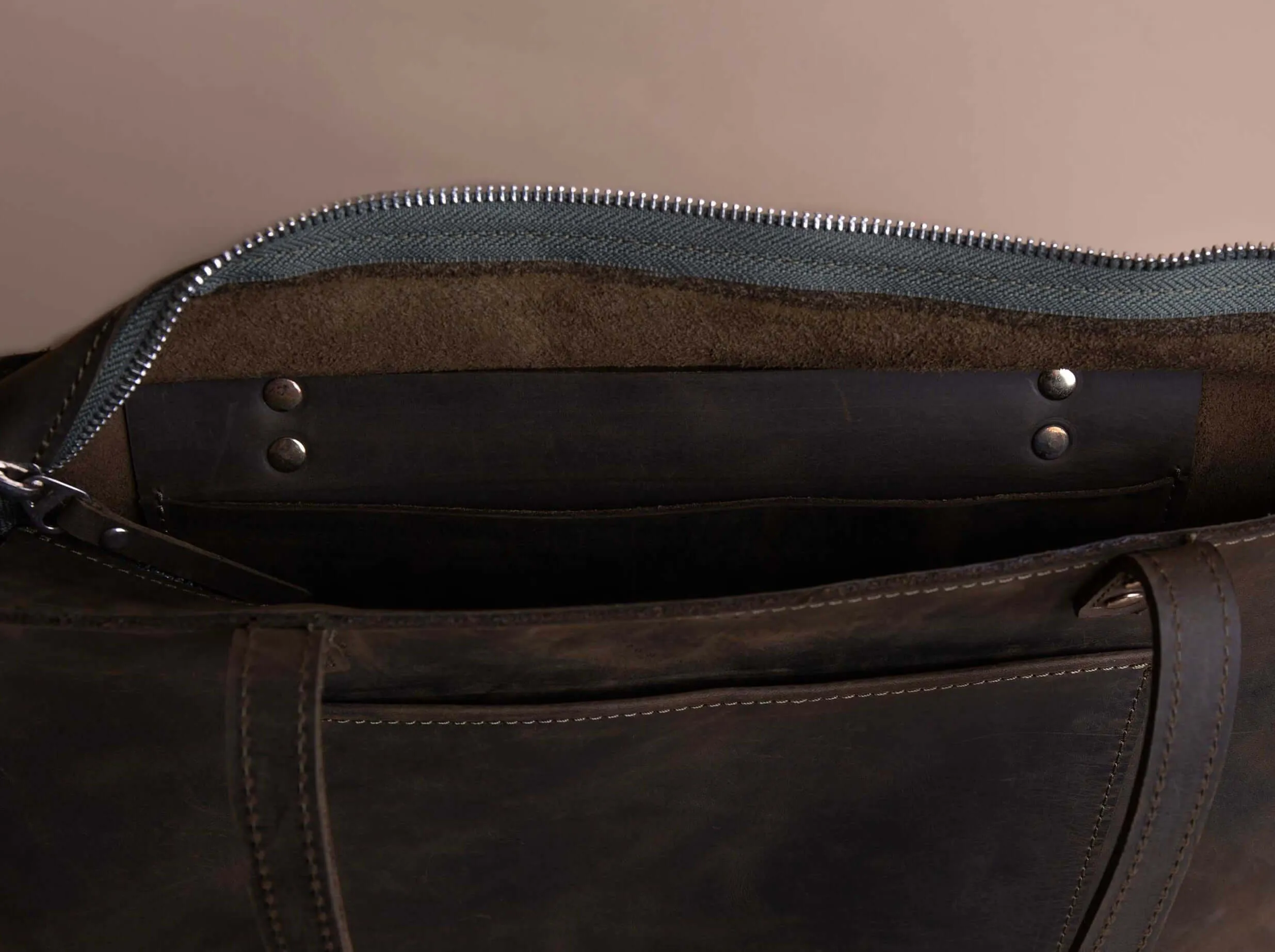 Leather Tote Bag | Khaki Green