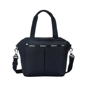 LeSportsac Nylon Top Handle Tote Bag Black Core Crossbody Denim Pique Handbag New