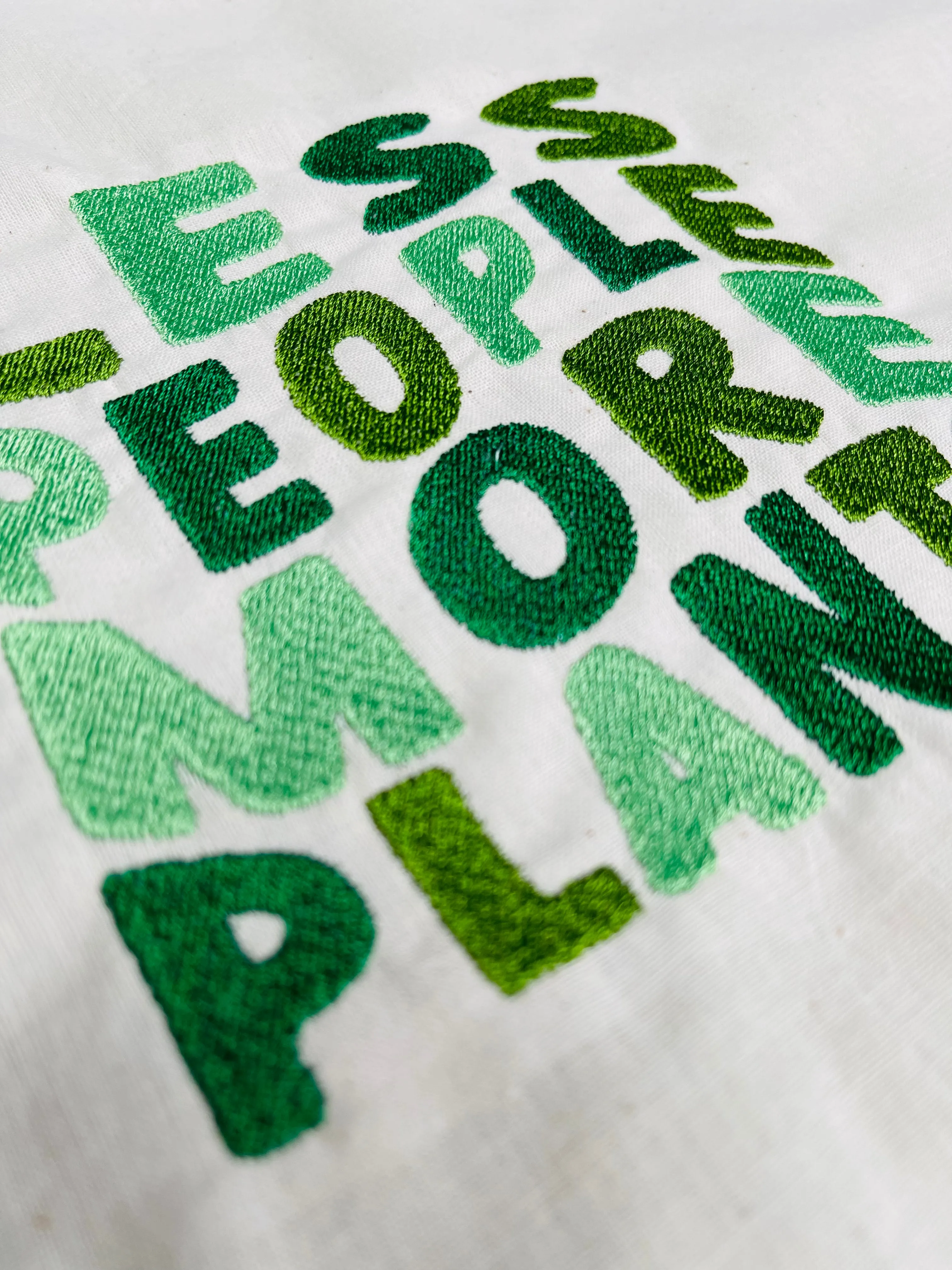 Less People More Plants Embroidery Tote Bag