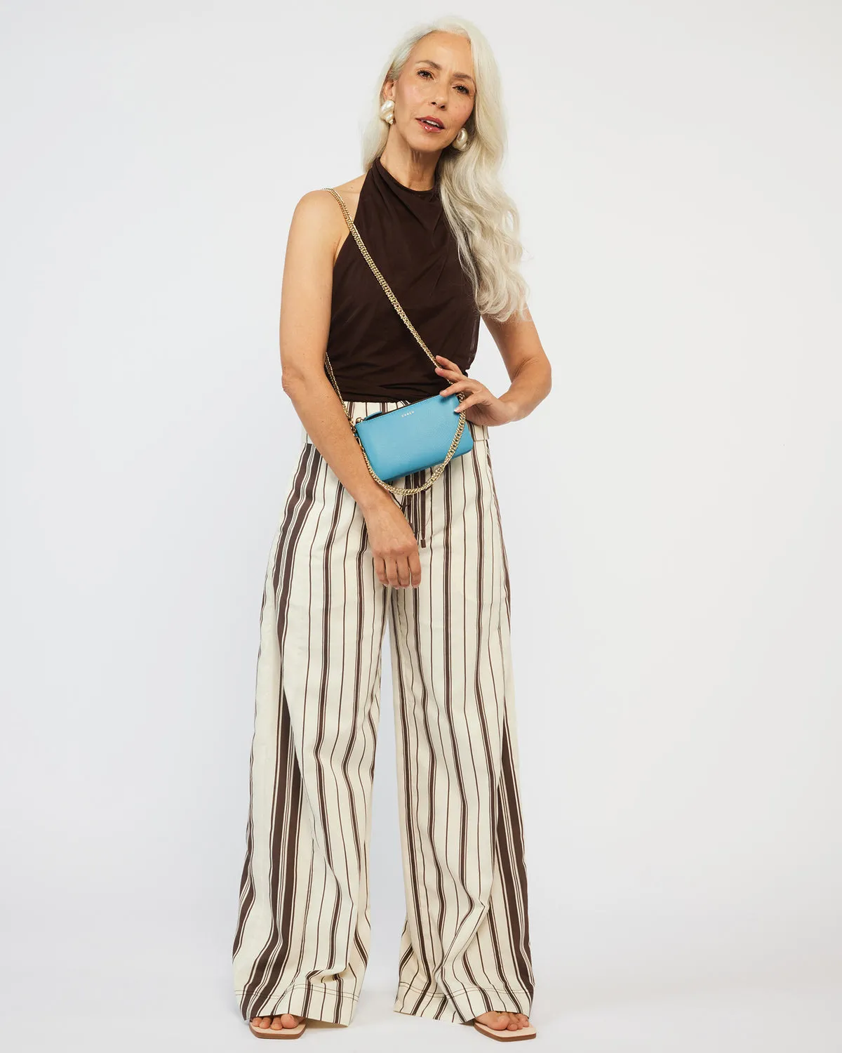 Lily Mini Crossbody Bag - Wave   Gold Curb Chain