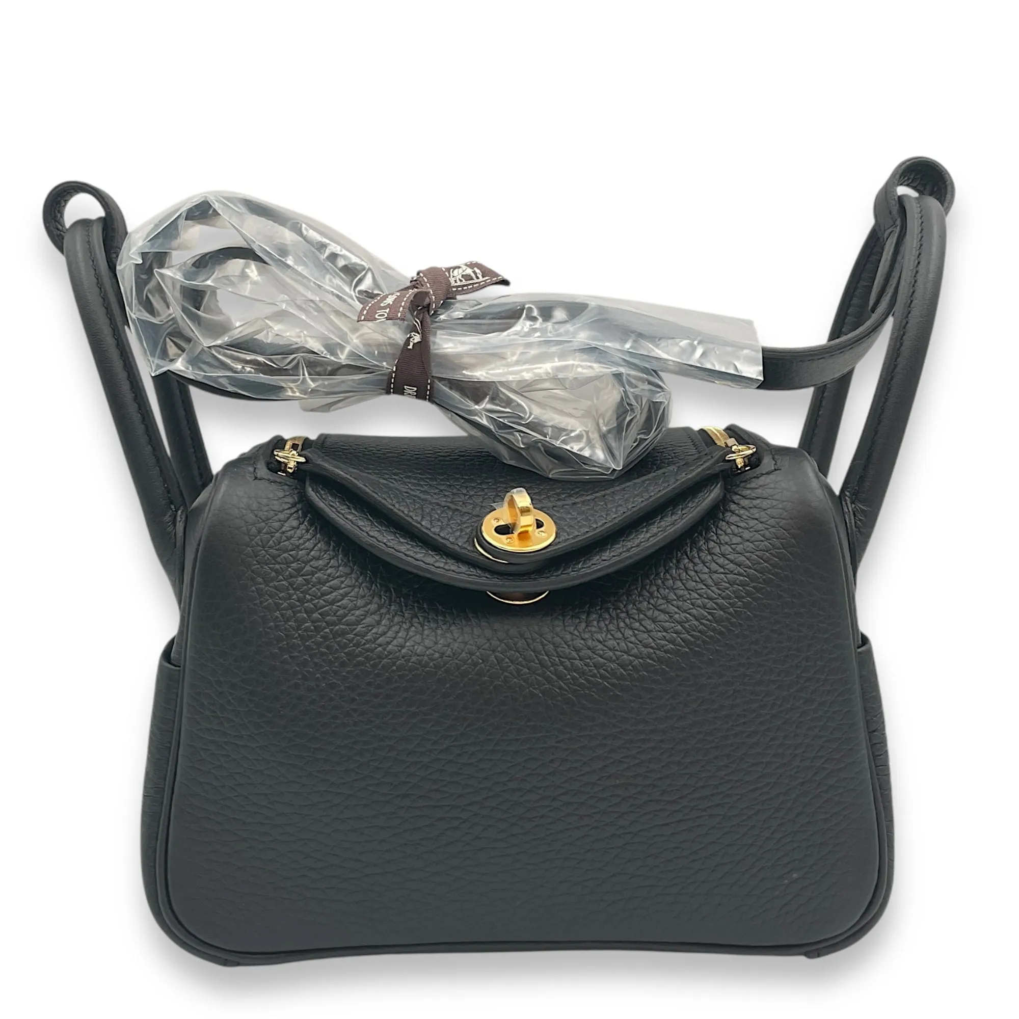 Lindy II Mini Black in Clemence, Gold hardware