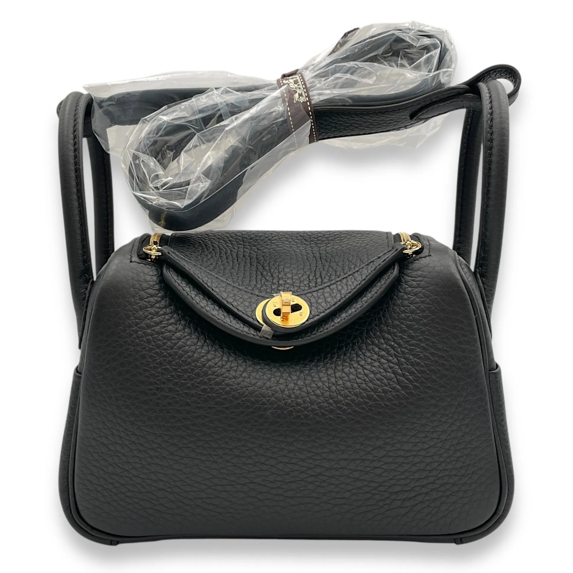 Lindy II Mini Black in Clemence, Gold hardware