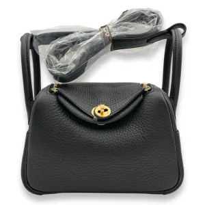 Lindy II Mini Black in Clemence, Gold hardware