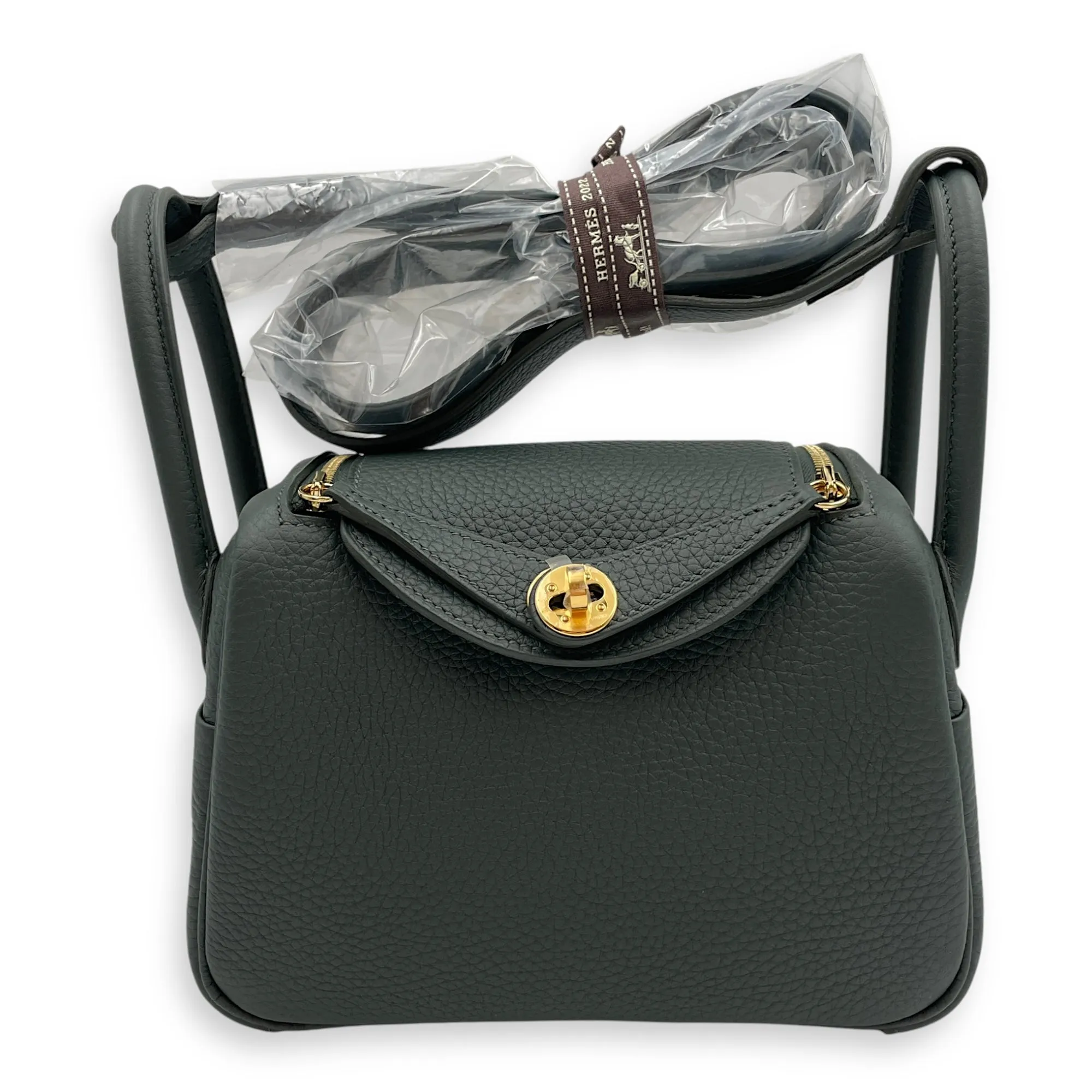 Lindy II Mini Vert Mangrove in Clemence, Gold hardware