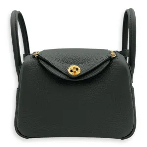 Lindy II Mini Vert Mangrove in Clemence, Gold hardware