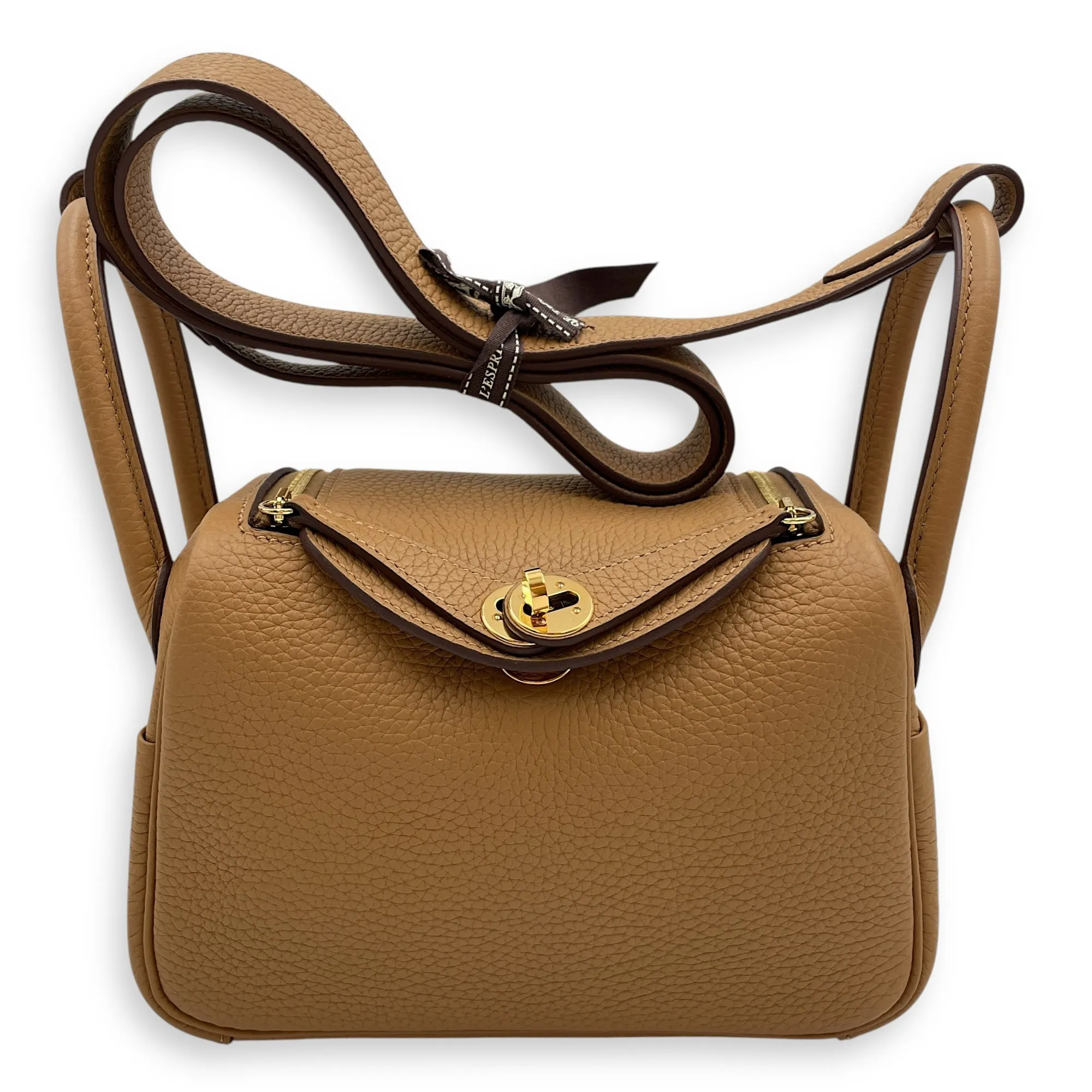 Lindy Mini Biscuit in Clemence, Gold hardware