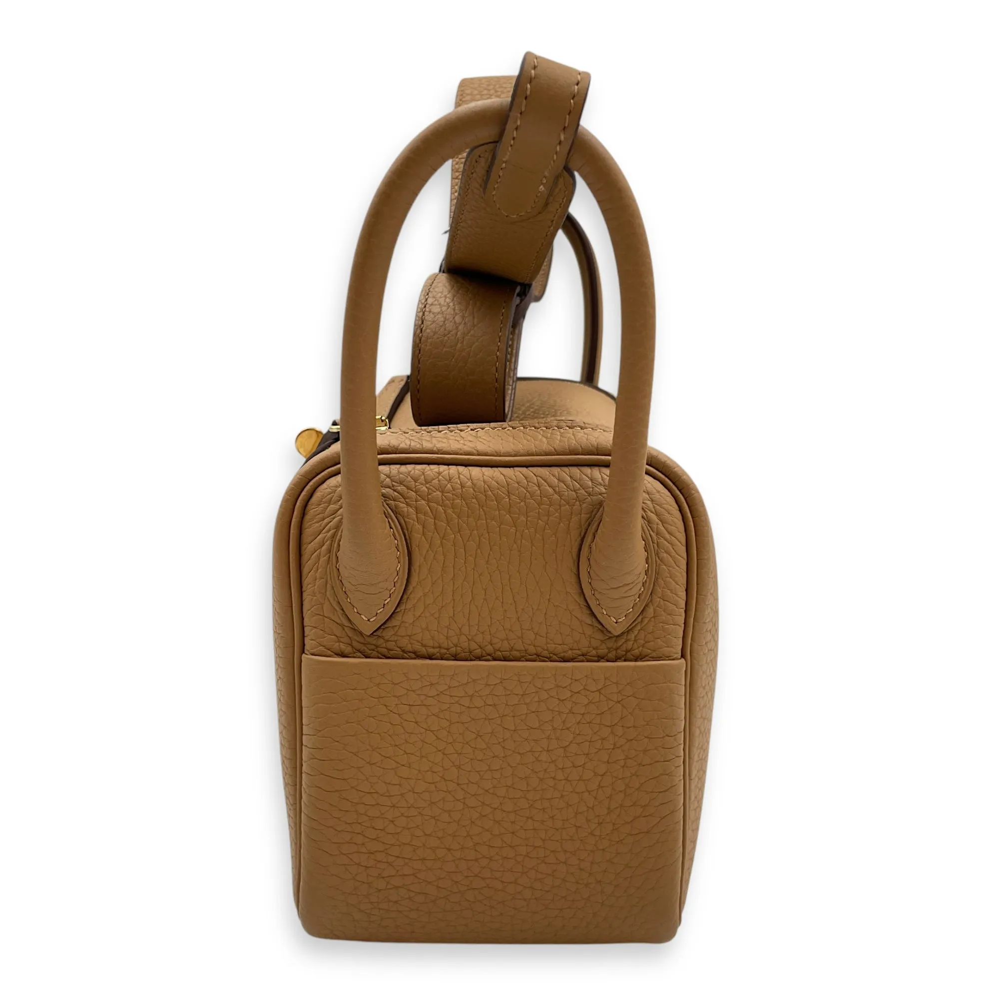 Lindy Mini Biscuit in Clemence, Gold hardware