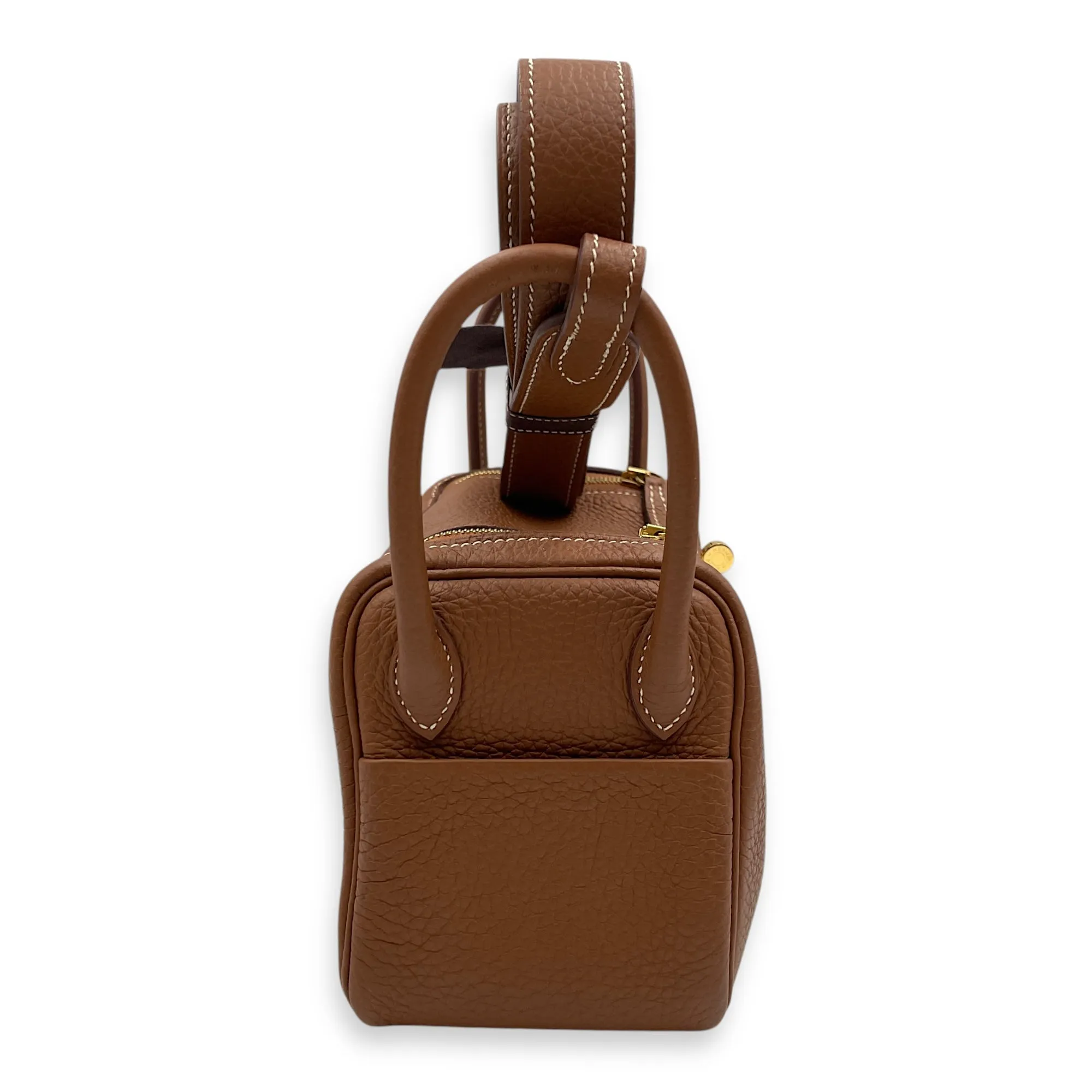 Lindy Mini Gold in Clemence, Gold hardware