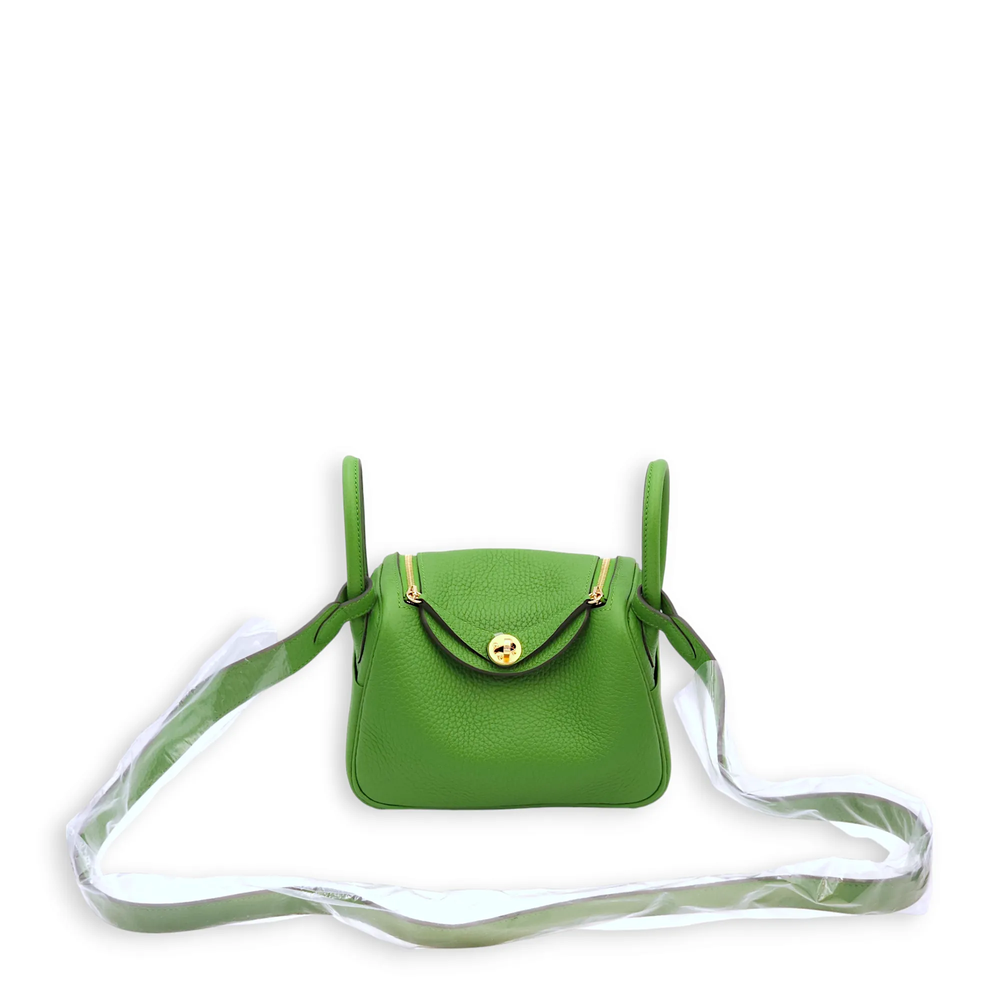 Lindy Mini Vert Yucca in Clemence, Gold hardware