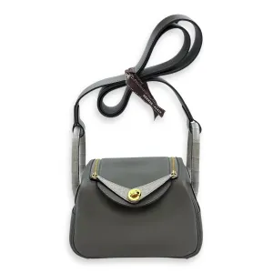 Lindy Touch Mini Gris Meyer/Gris Perle in Swift/Matte Alligator, Gold hardware