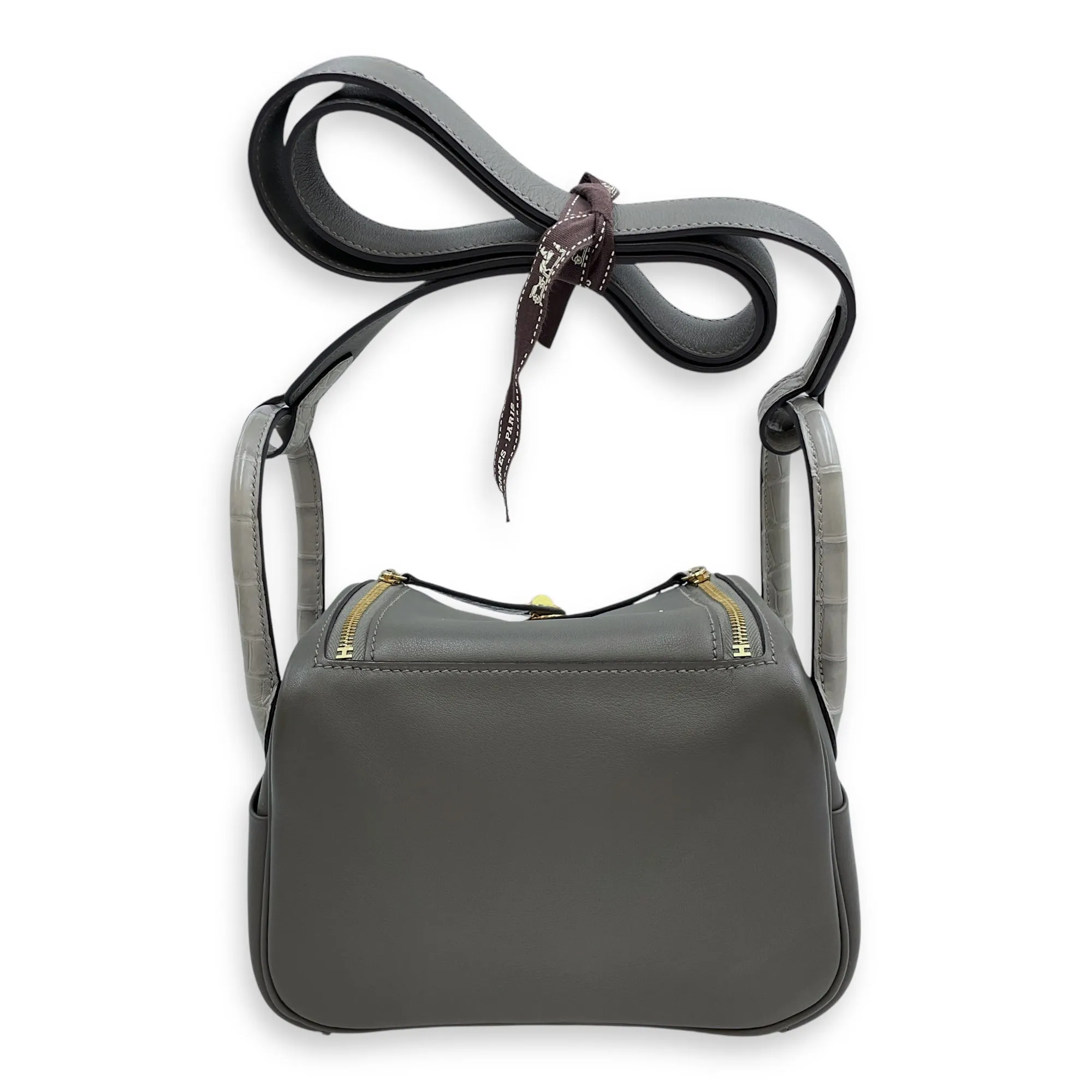 Lindy Touch Mini Gris Meyer/Gris Perle in Swift/Matte Alligator, Gold hardware