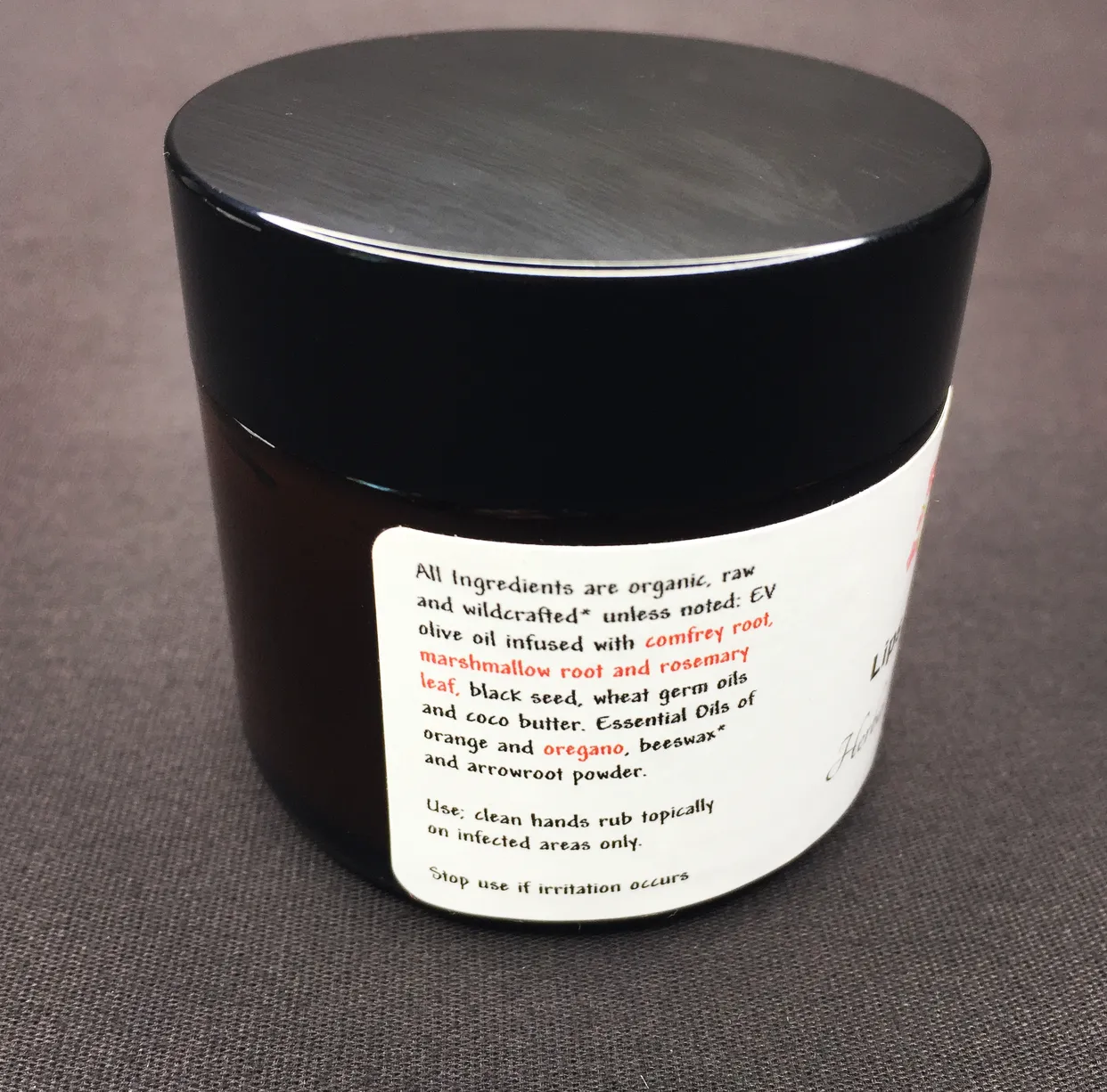 LIPS FOR LIFE: Organic Herbal Vaginal Balm, #2, Orange, 2oz.
