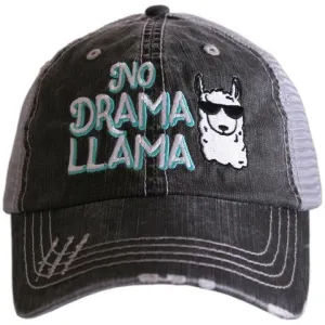 Llama hats | Embroidered distressed gray trucker caps