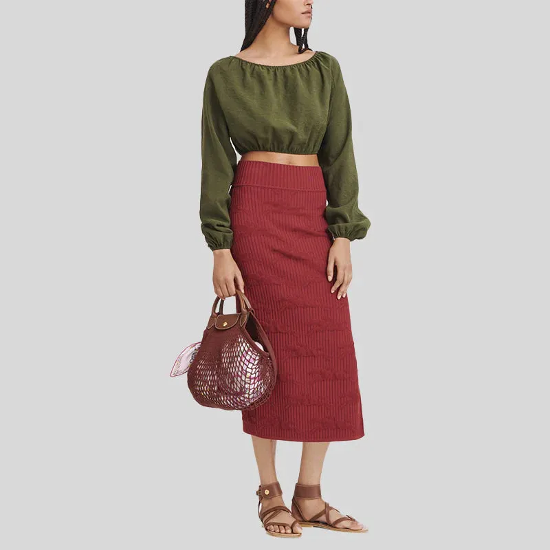 LONGCHAMP Le Pliage Filet L Mesh Bag Acajou RB-10121HVH
