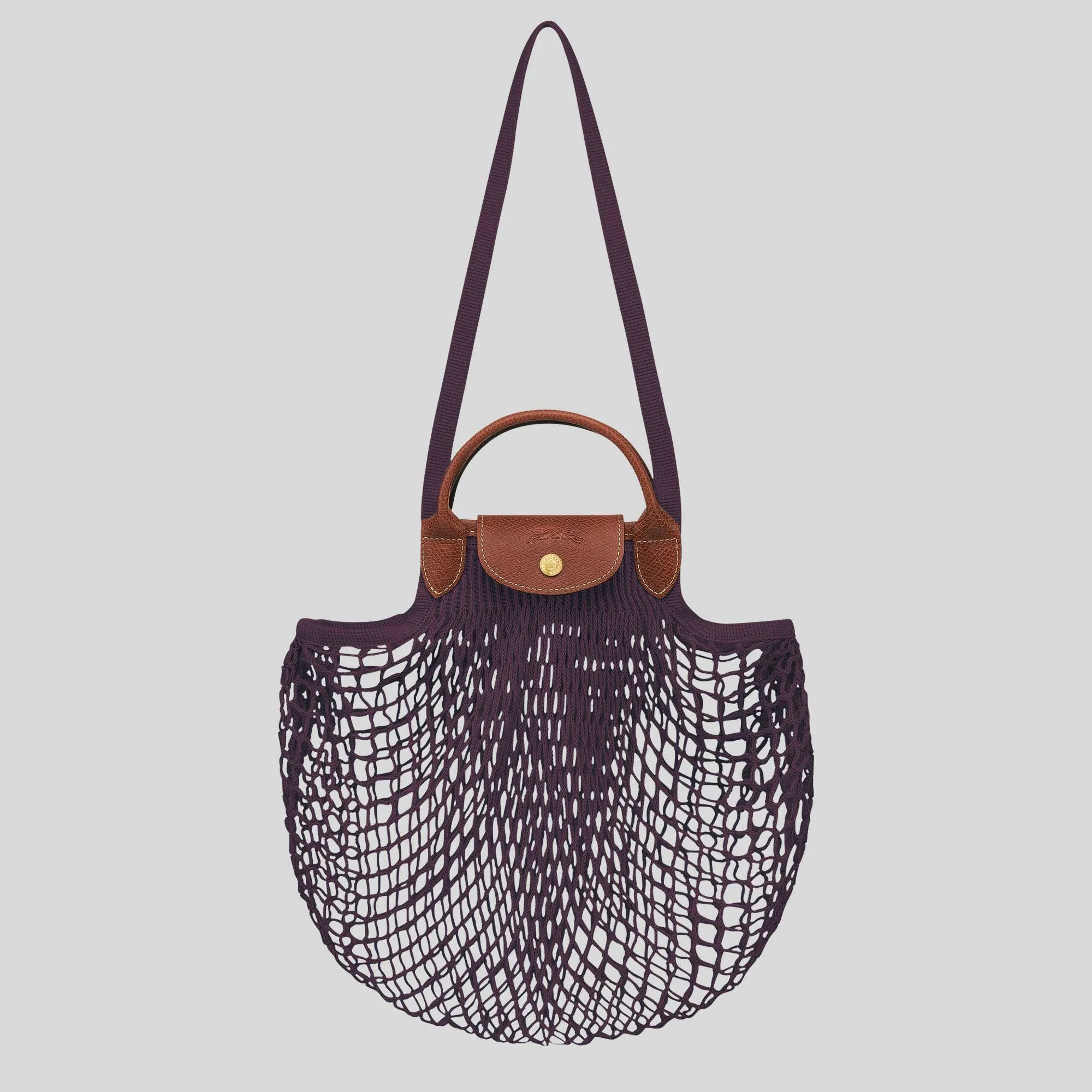 LONGCHAMP Le Pliage Filet L Mesh Bag Eggplant RB-10121HVH