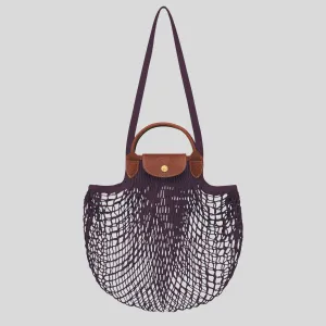 LONGCHAMP Le Pliage Filet L Mesh Bag Eggplant RB-10121HVH