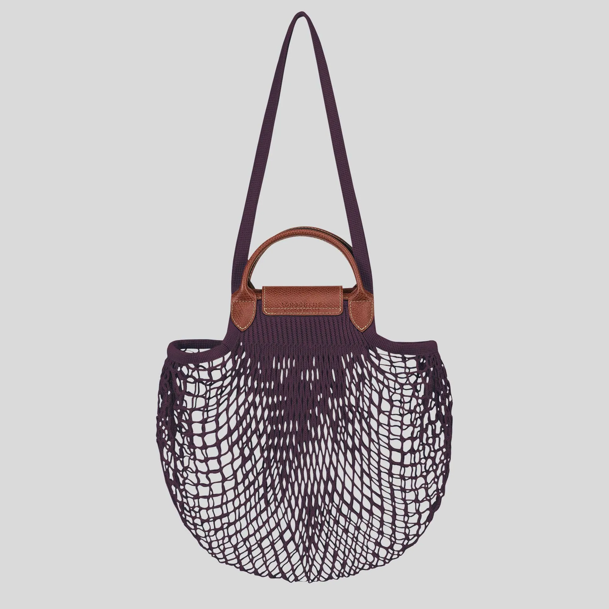 LONGCHAMP Le Pliage Filet L Mesh Bag Eggplant RB-10121HVH
