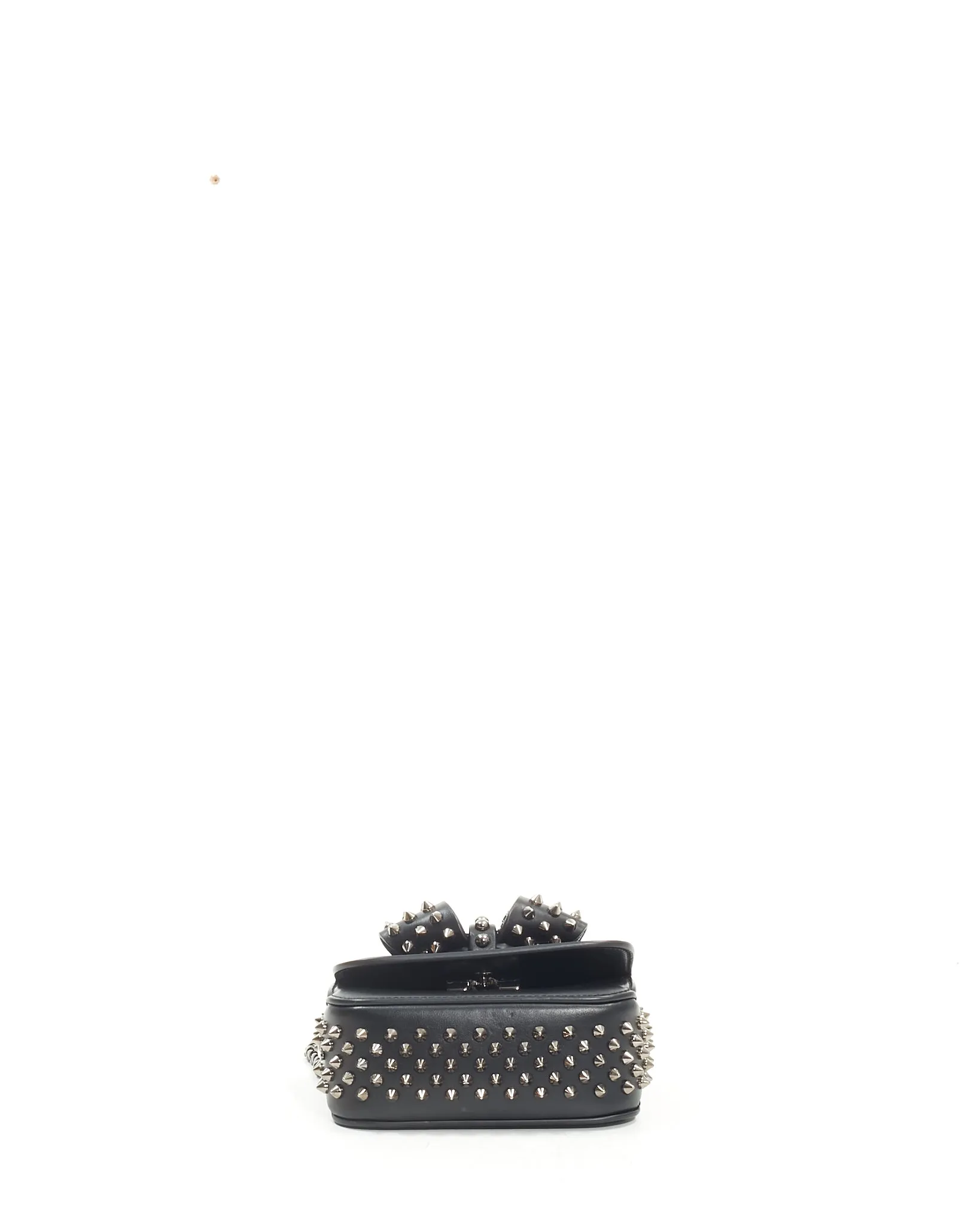 Louboutin Black Calfskin Spike Sweet Charity Mini Bag