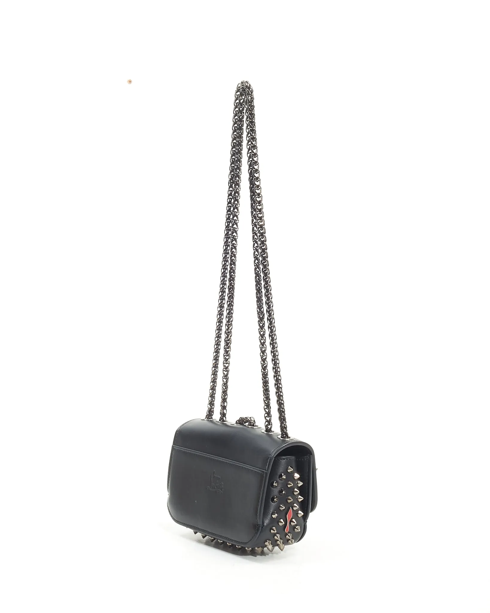 Louboutin Black Calfskin Spike Sweet Charity Mini Bag