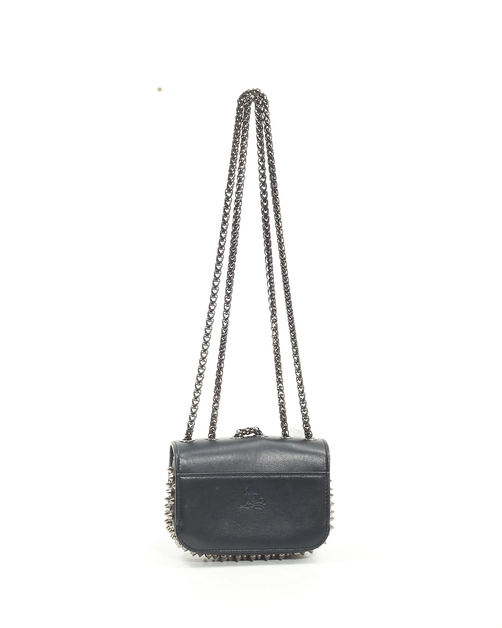 Louboutin Black Calfskin Spike Sweet Charity Mini Bag