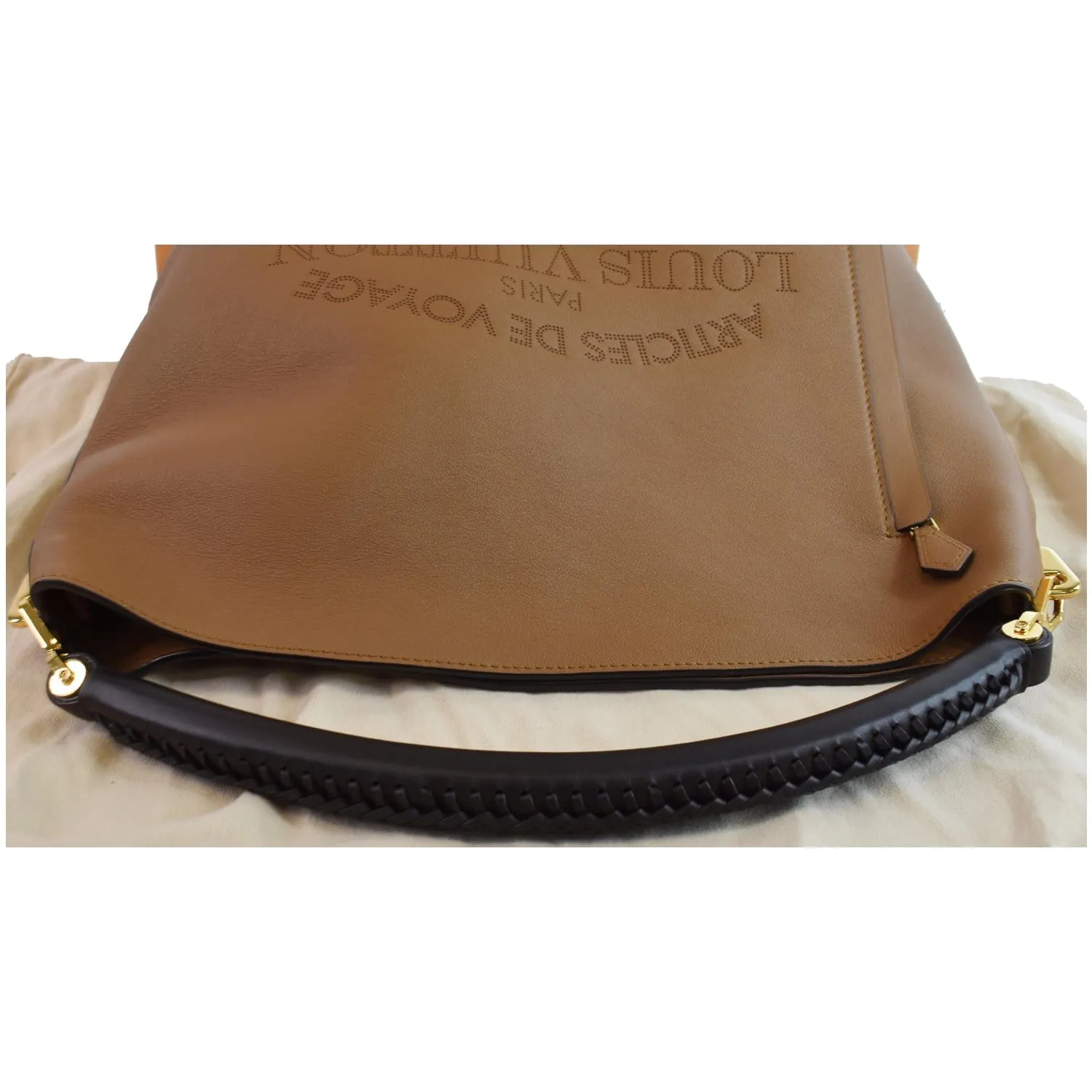 LOUIS VUITTON Bagatelle Parnassea Leather Shoulder Bag Noisette