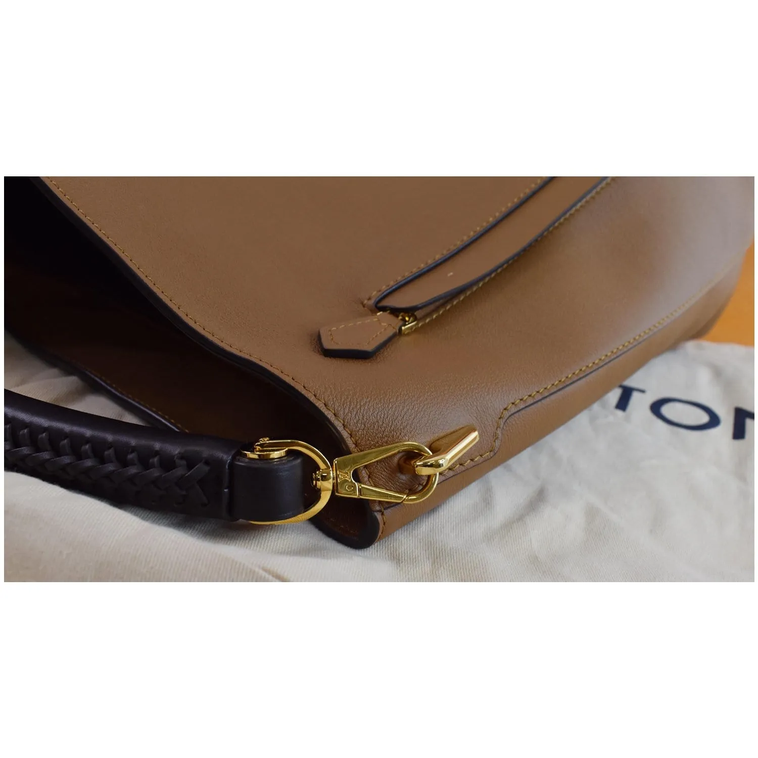 LOUIS VUITTON Bagatelle Parnassea Leather Shoulder Bag Noisette