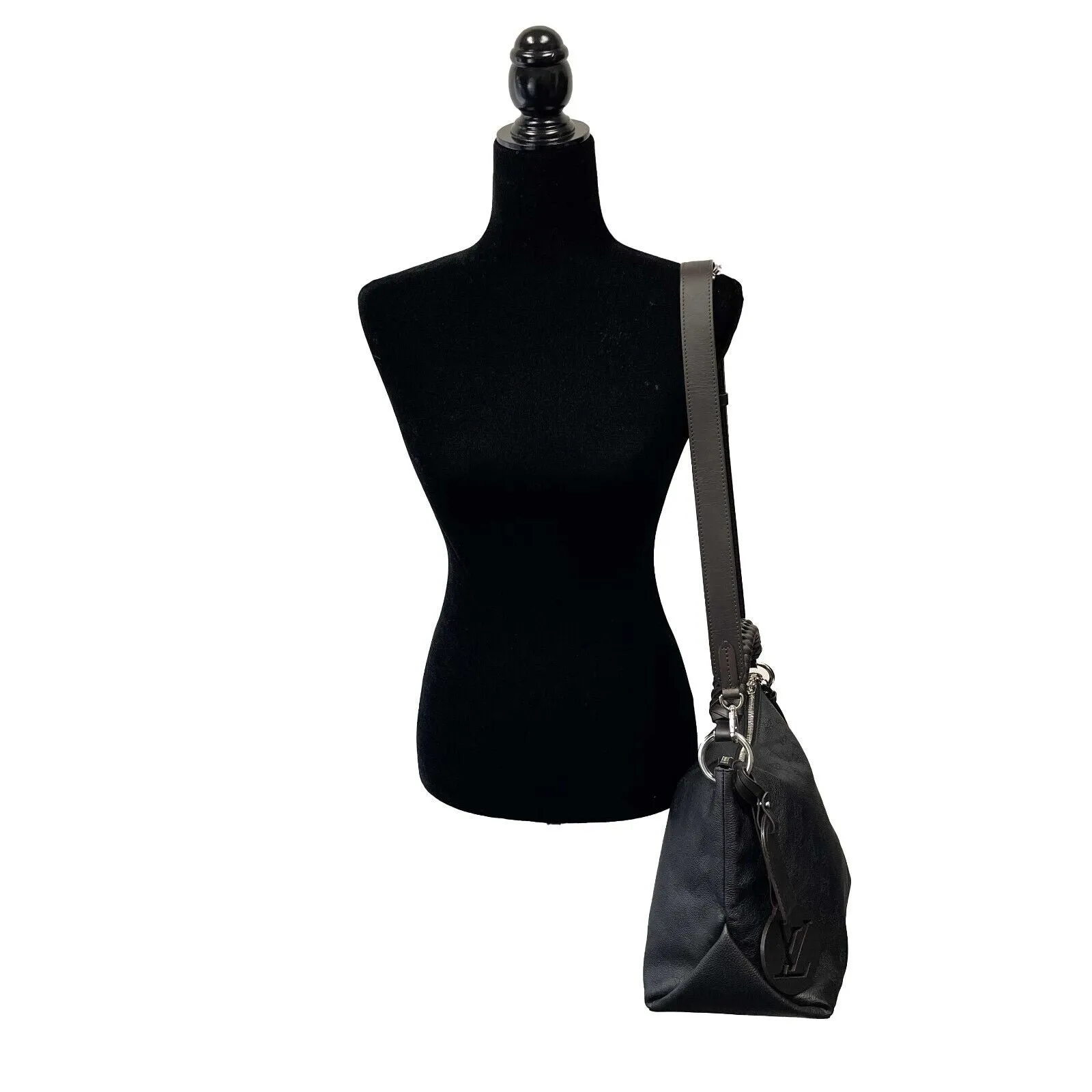 Louis Vuitton - Beaubourg Hobo MM - Black Monogram Leather Top Handle w/ Strap
