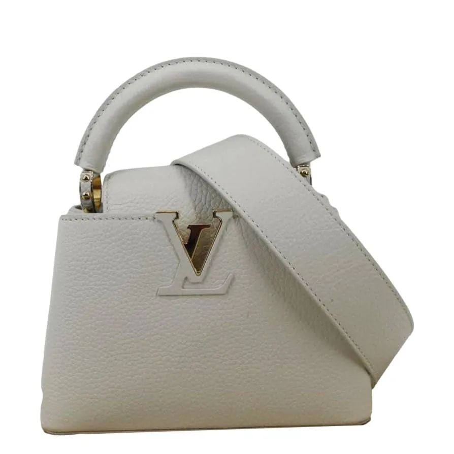LOUIS VUITTON  Capucine Mini Taurillon Leather Crossbody Bag Snow