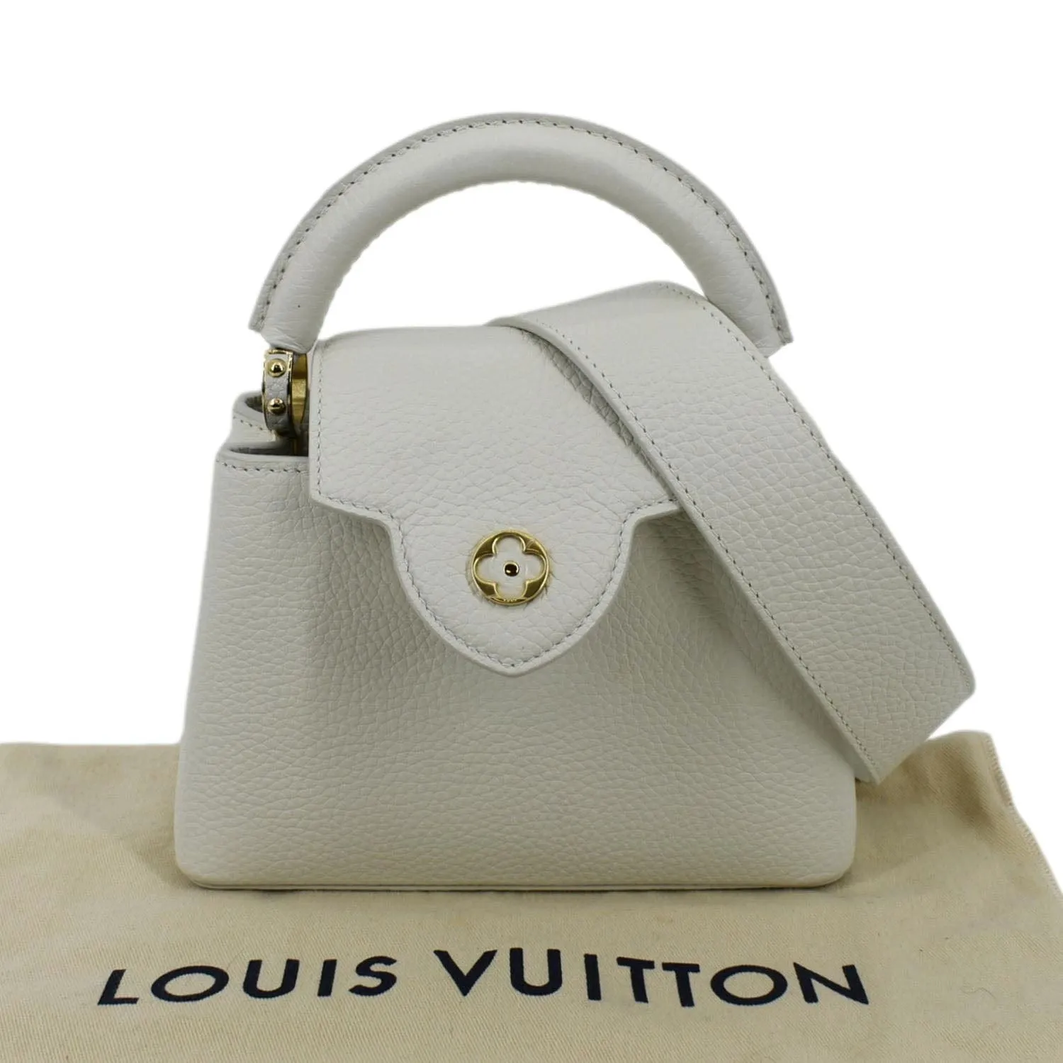 LOUIS VUITTON  Capucine Mini Taurillon Leather Crossbody Bag Snow