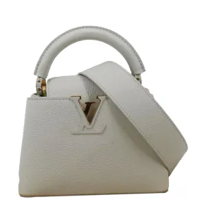 LOUIS VUITTON  Capucine Mini Taurillon Leather Crossbody Bag Snow