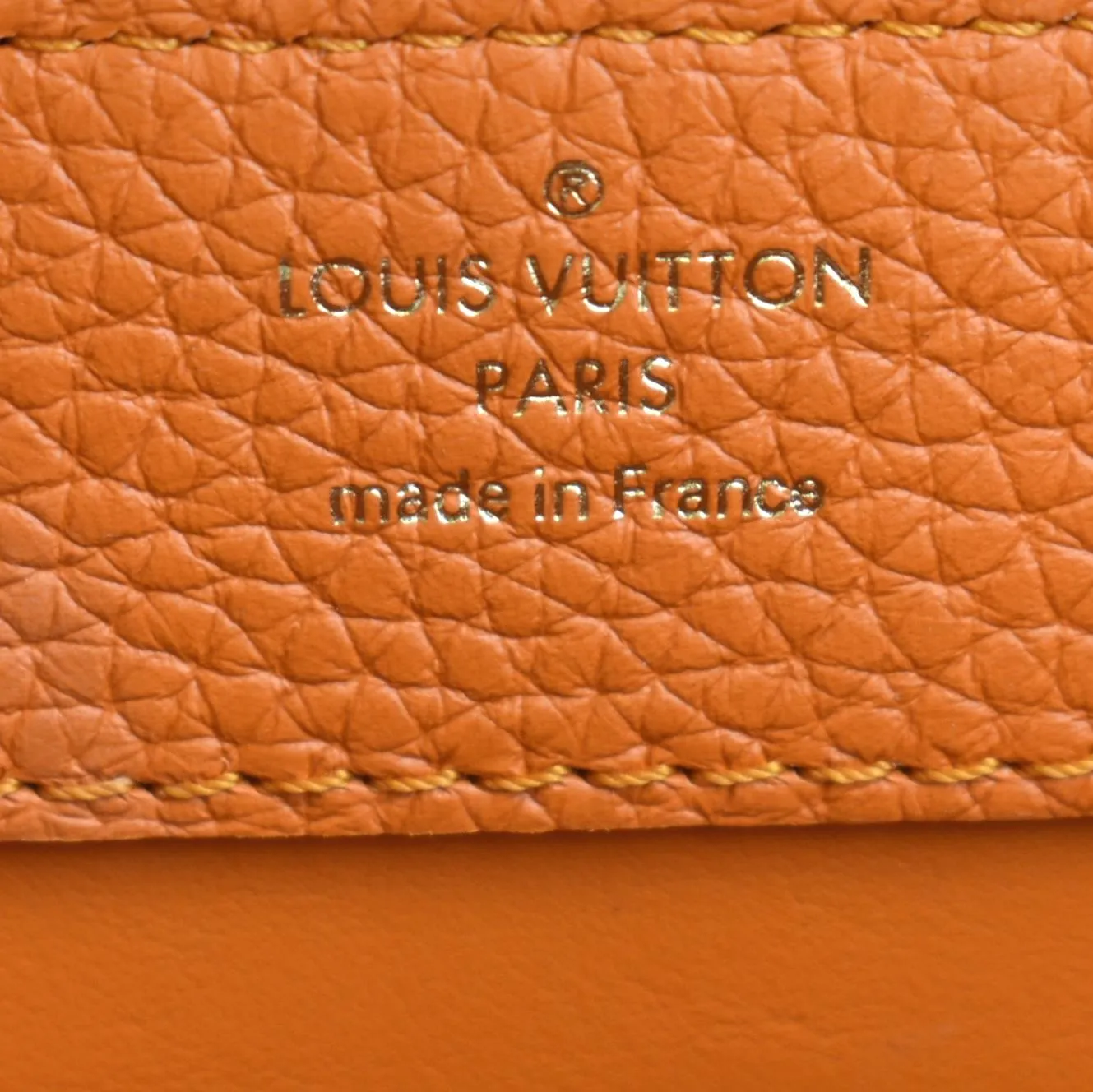 LOUIS VUITTON Capucines Mini Taurillon Python Leather Satchel Bag Topaze Imperiale