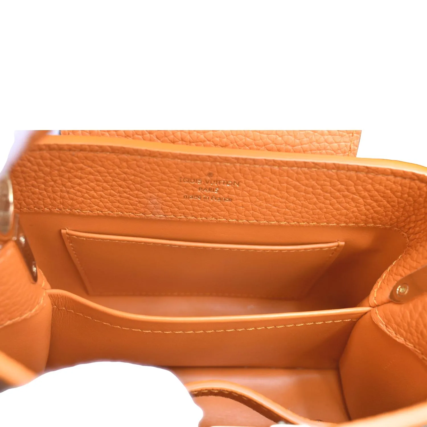 LOUIS VUITTON Capucines Mini Taurillon Python Leather Satchel Bag Topaze Imperiale