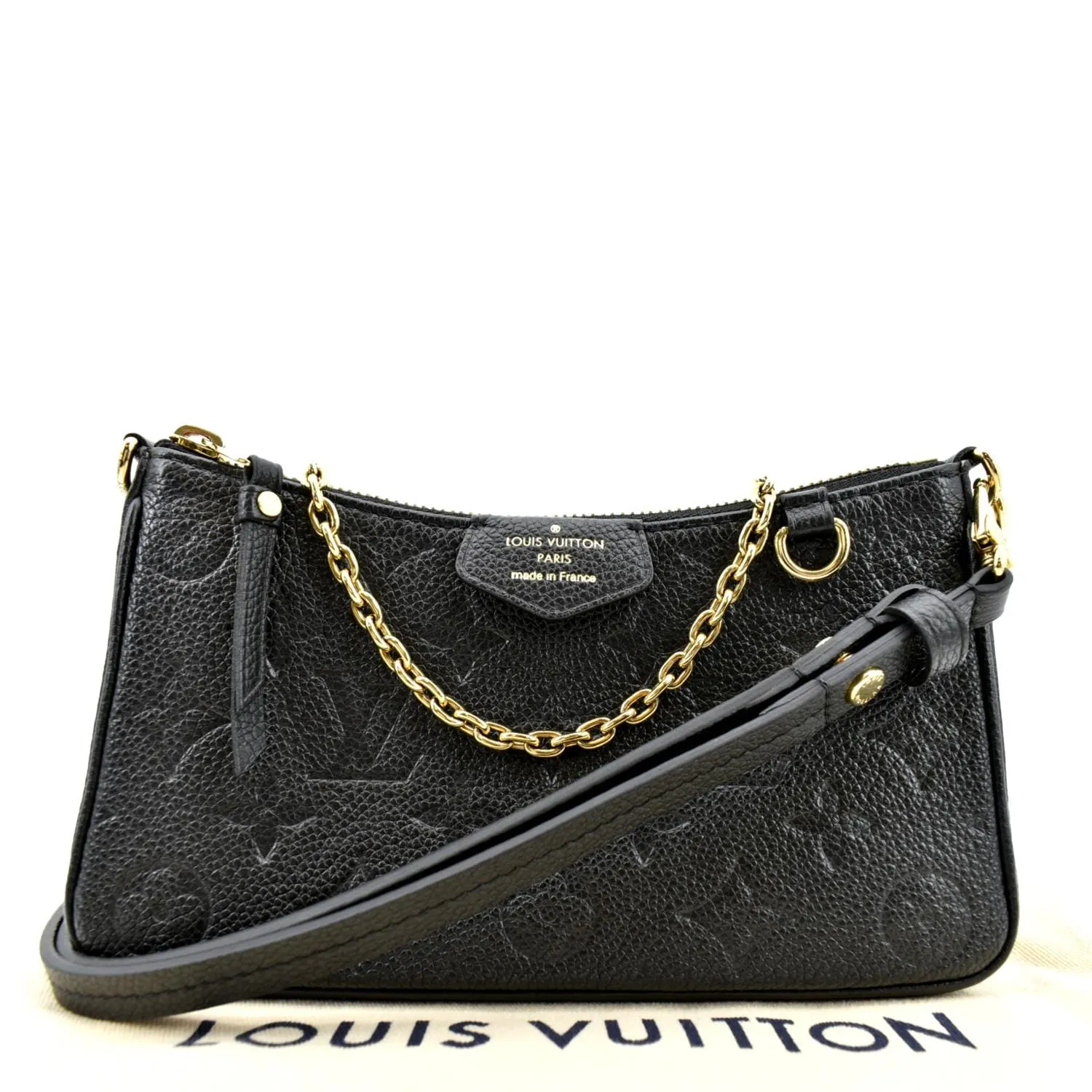 LOUIS VUITTON Easy Pouch on Strap Monogram Empreinte Shoulder Bag Black