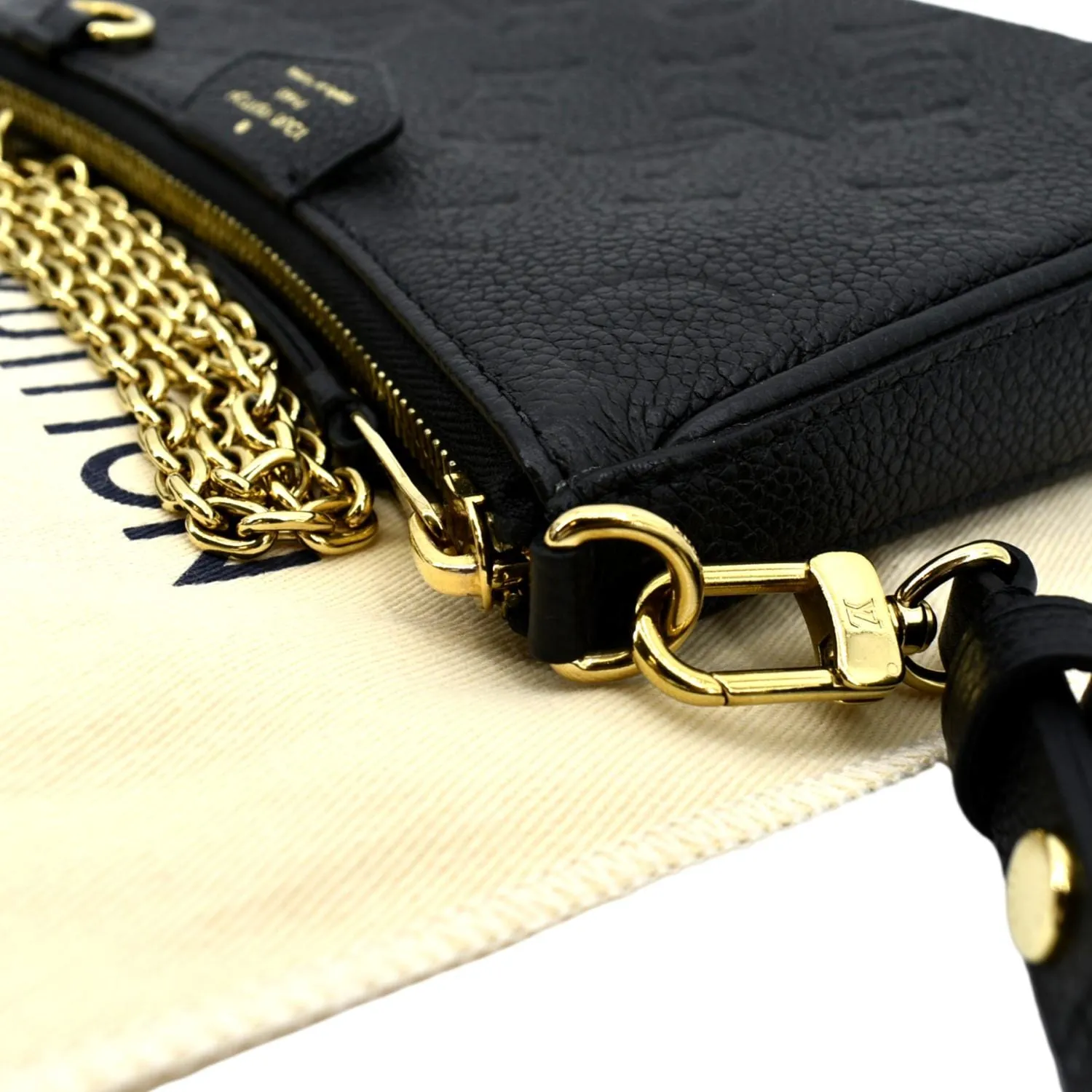 LOUIS VUITTON Easy Pouch on Strap Monogram Empreinte Shoulder Bag Black