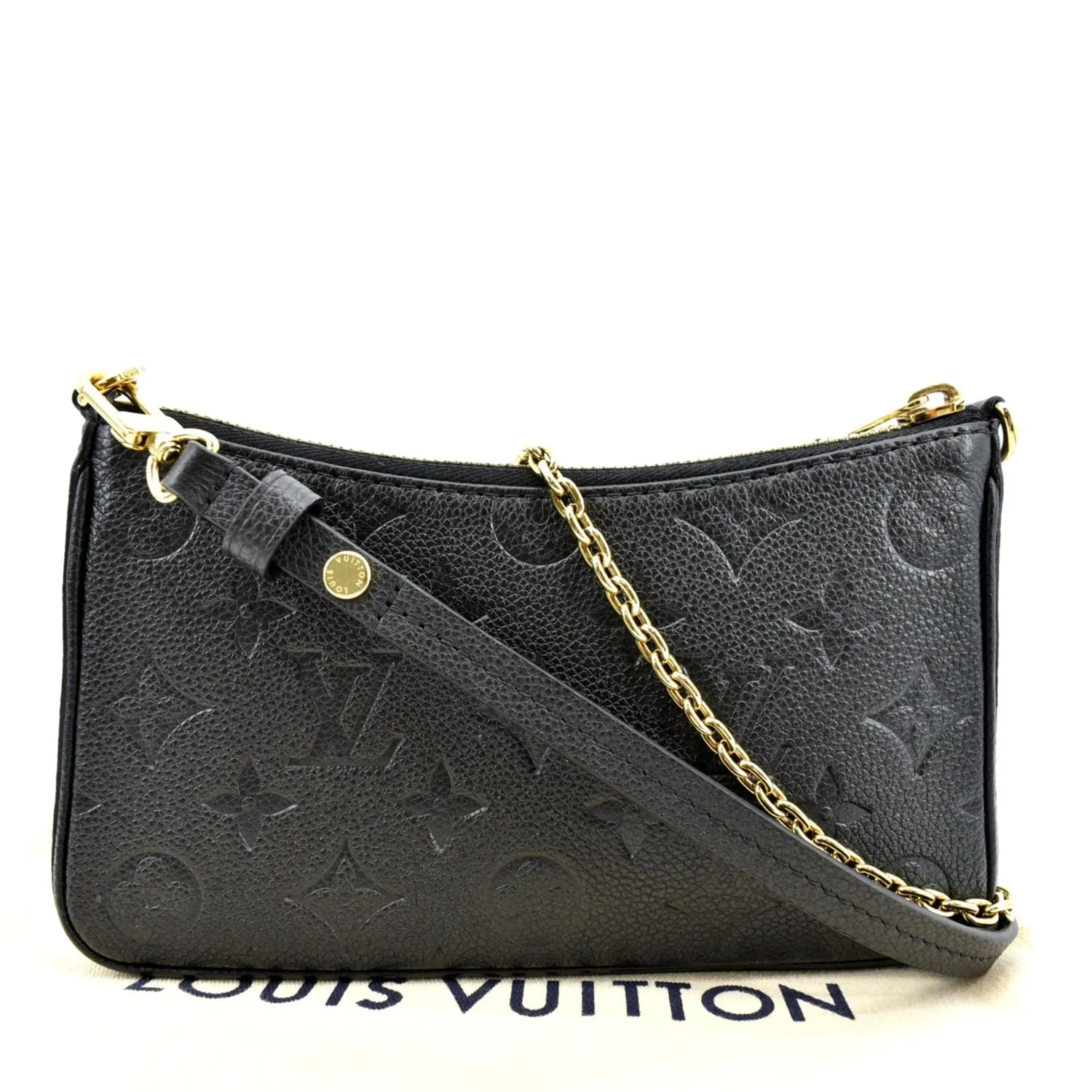LOUIS VUITTON Easy Pouch on Strap Monogram Empreinte Shoulder Bag Black