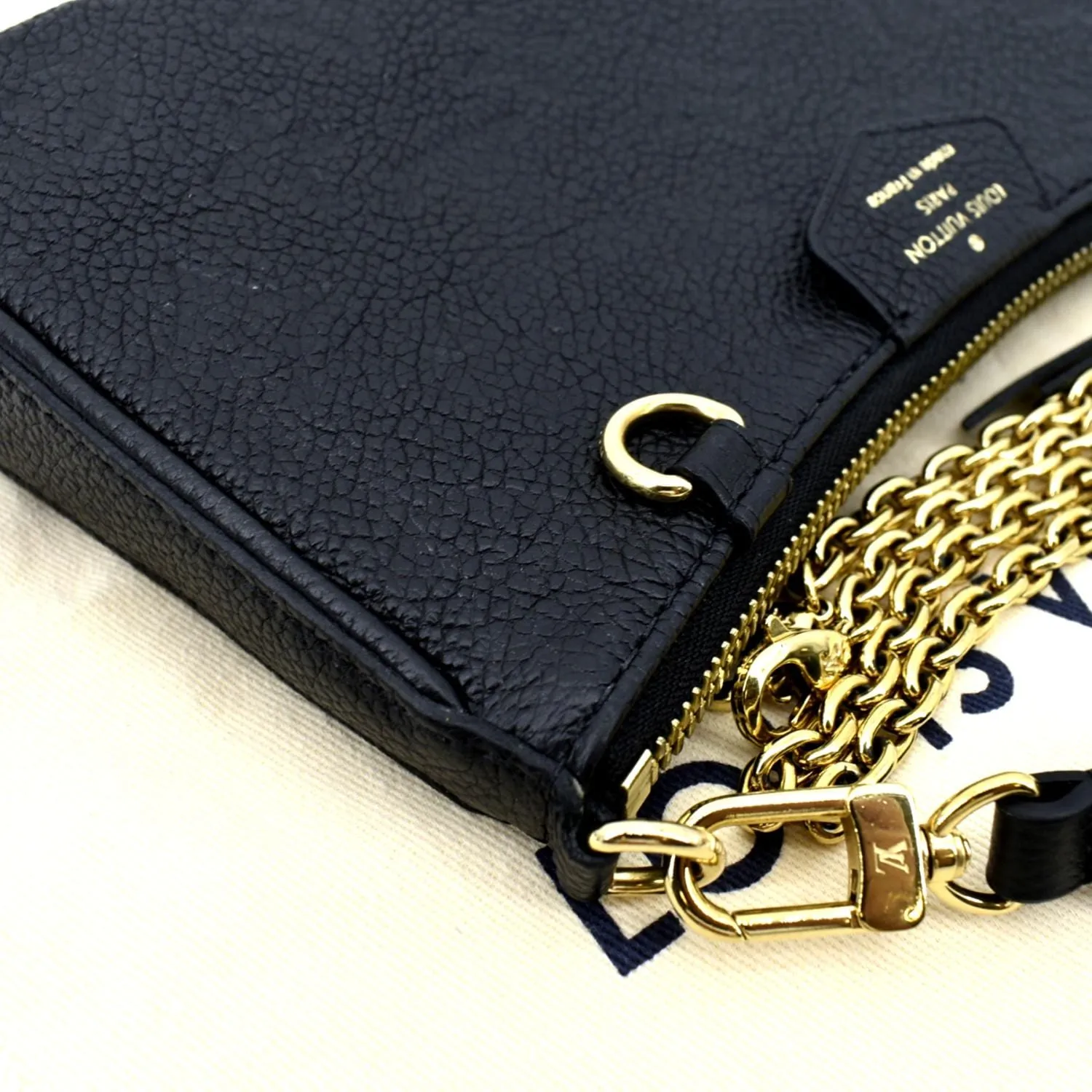 LOUIS VUITTON Easy Pouch on Strap Monogram Empreinte Shoulder Bag Black