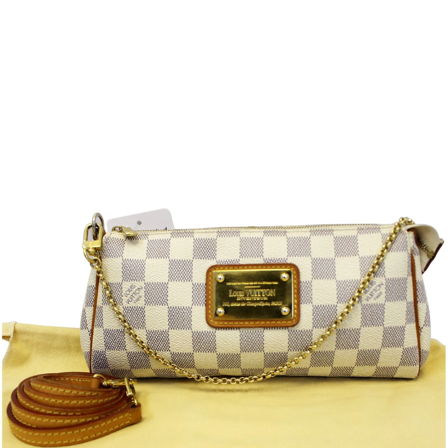 LOUIS VUITTON Eva Clutch Damier Azur Crossbody Bag