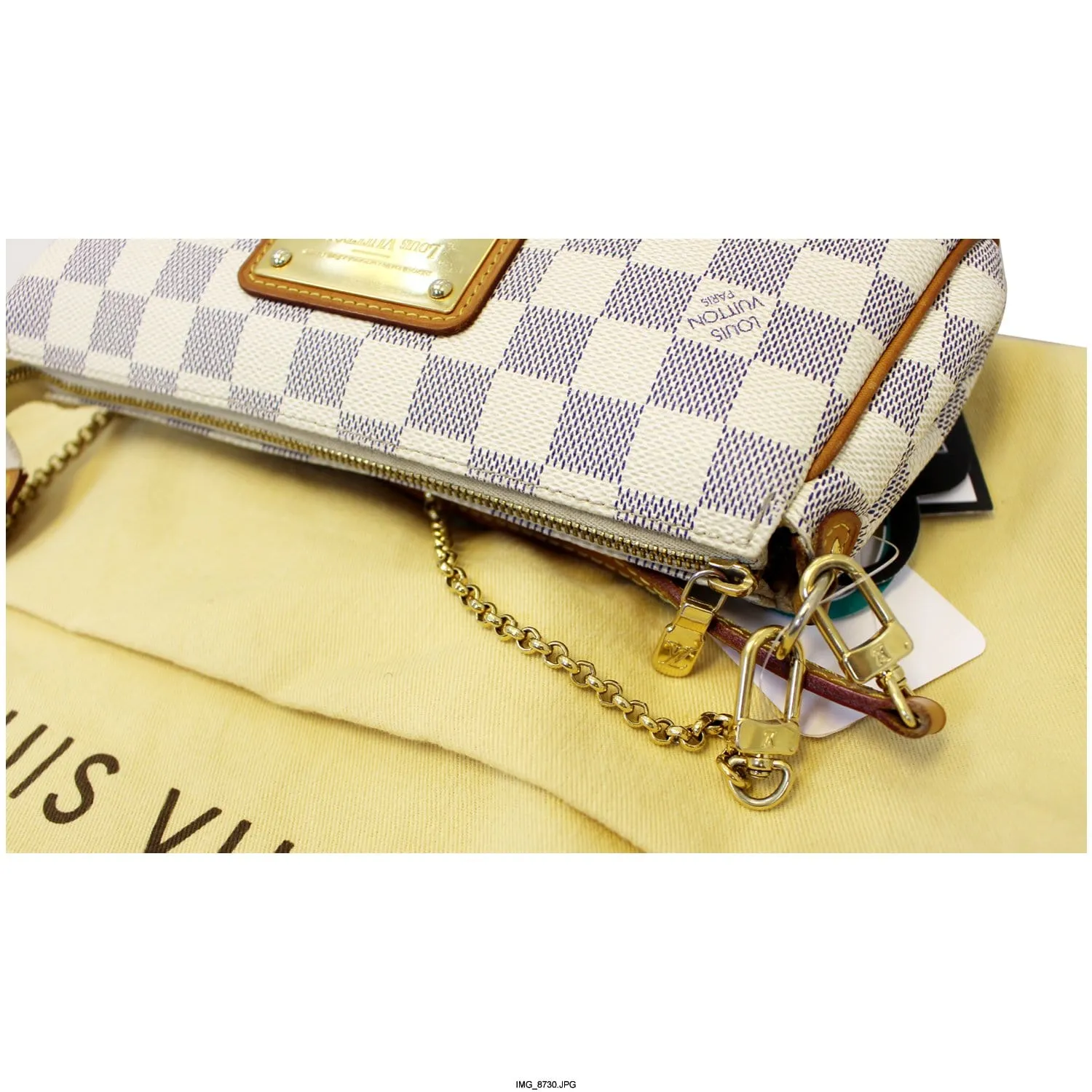 LOUIS VUITTON Eva Clutch Damier Azur Crossbody Bag
