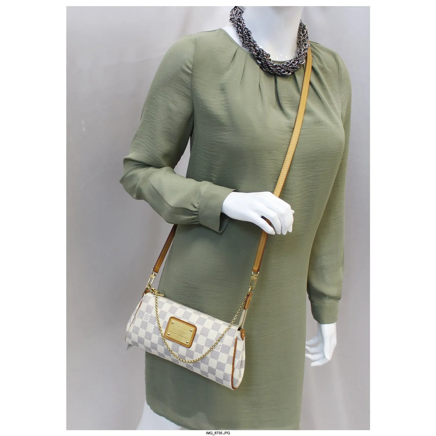 LOUIS VUITTON Eva Clutch Damier Azur Crossbody Bag
