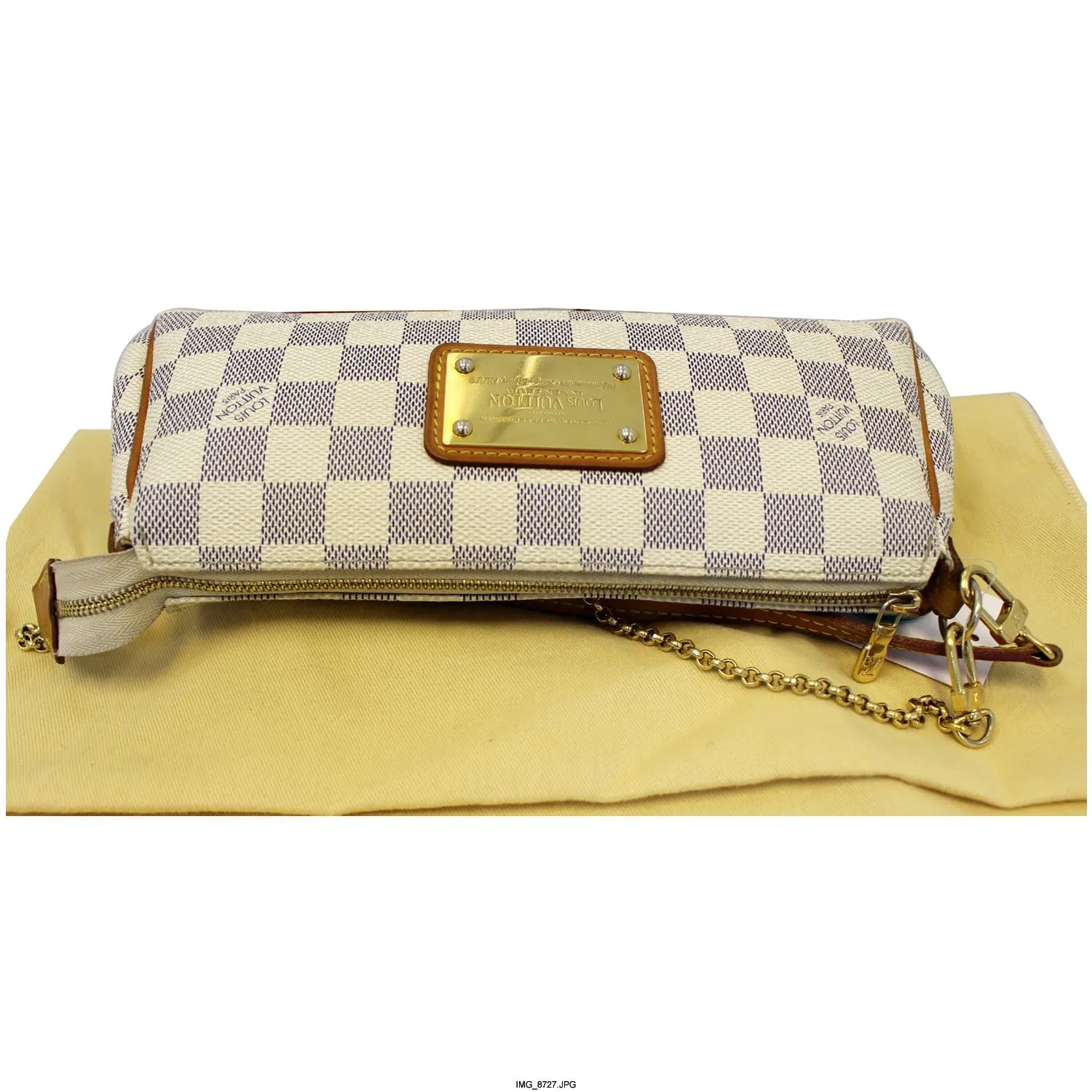 LOUIS VUITTON Eva Clutch Damier Azur Crossbody Bag