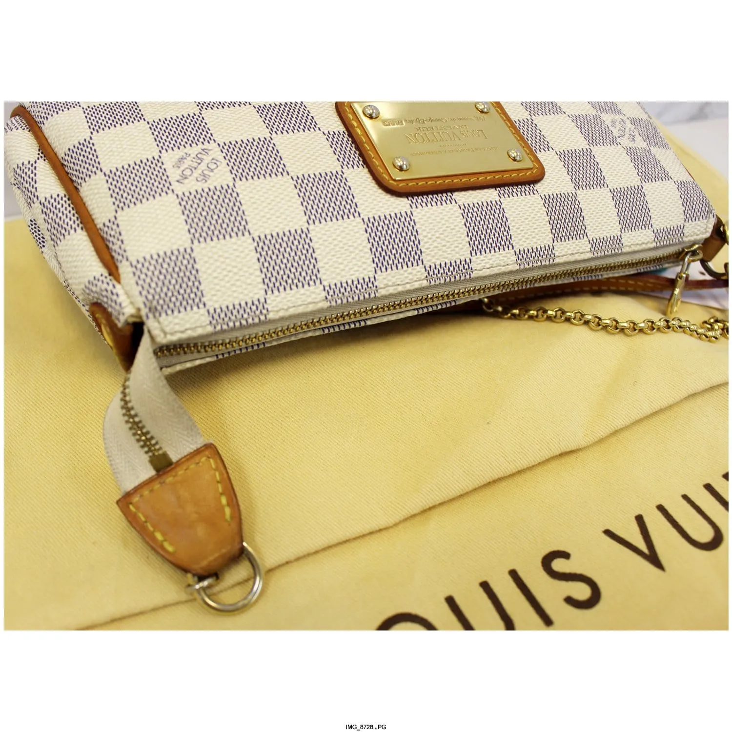 LOUIS VUITTON Eva Clutch Damier Azur Crossbody Bag