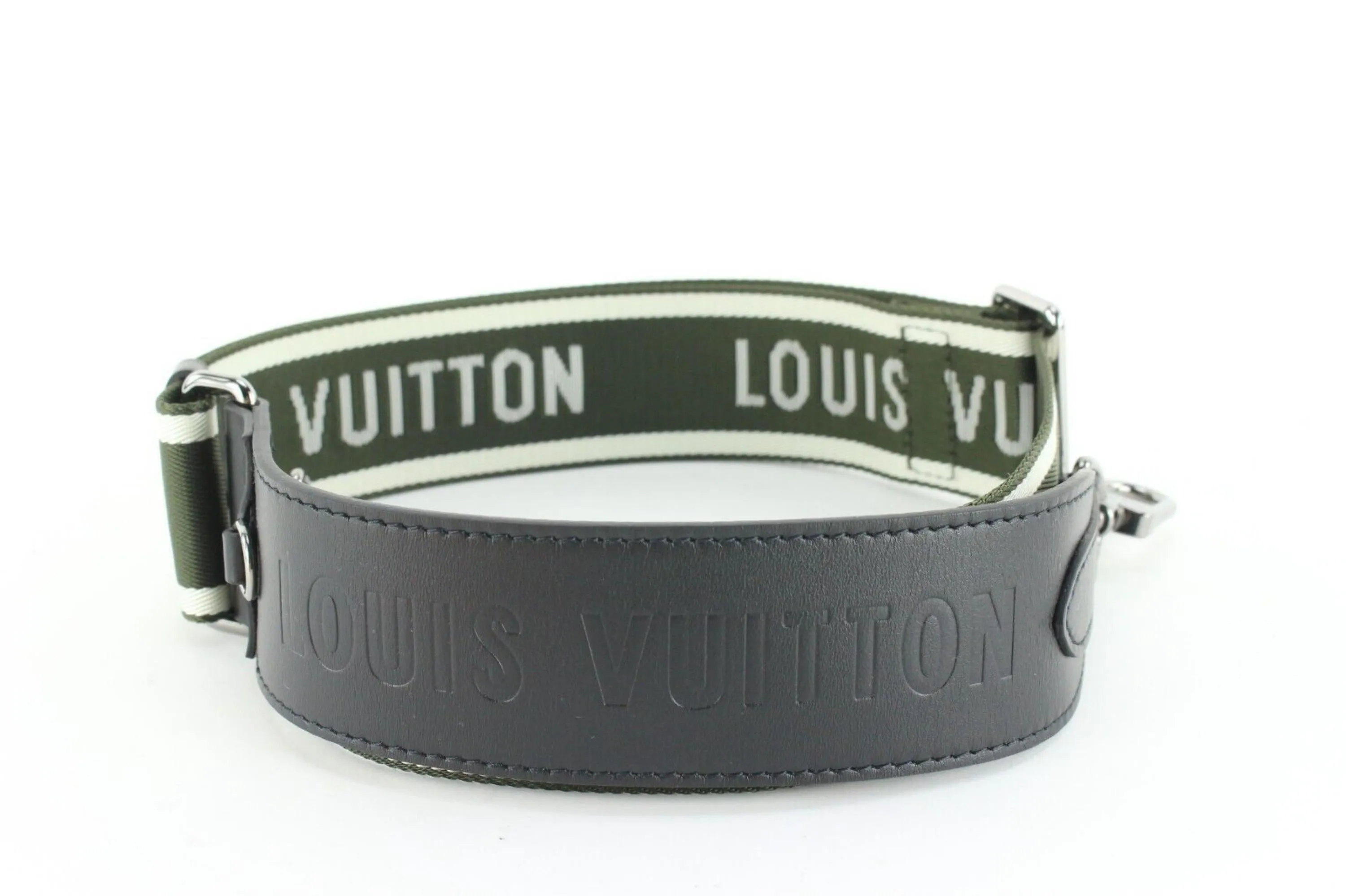Louis Vuitton Khaki x Black Guitar Strap Bandouliere Crossbody 3LK0105
