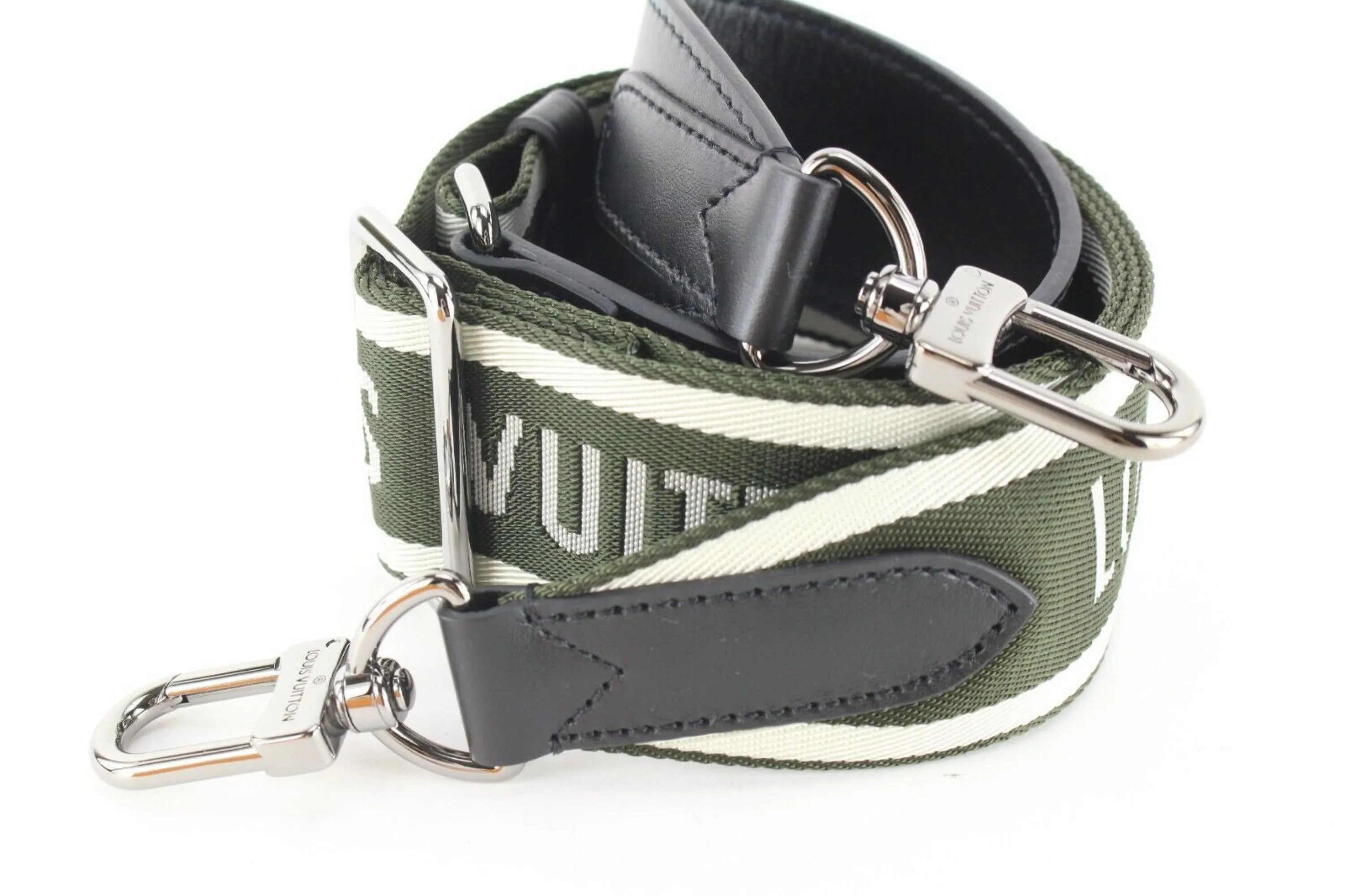 Louis Vuitton Khaki x Black Guitar Strap Bandouliere Crossbody 3LK0105