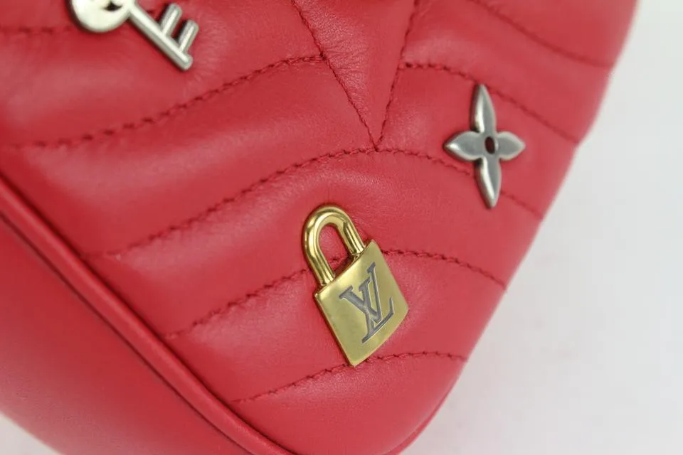 Louis Vuitton Limited Edition Red Quilted Leather New Wave Heart Crossbody Bag 816lv