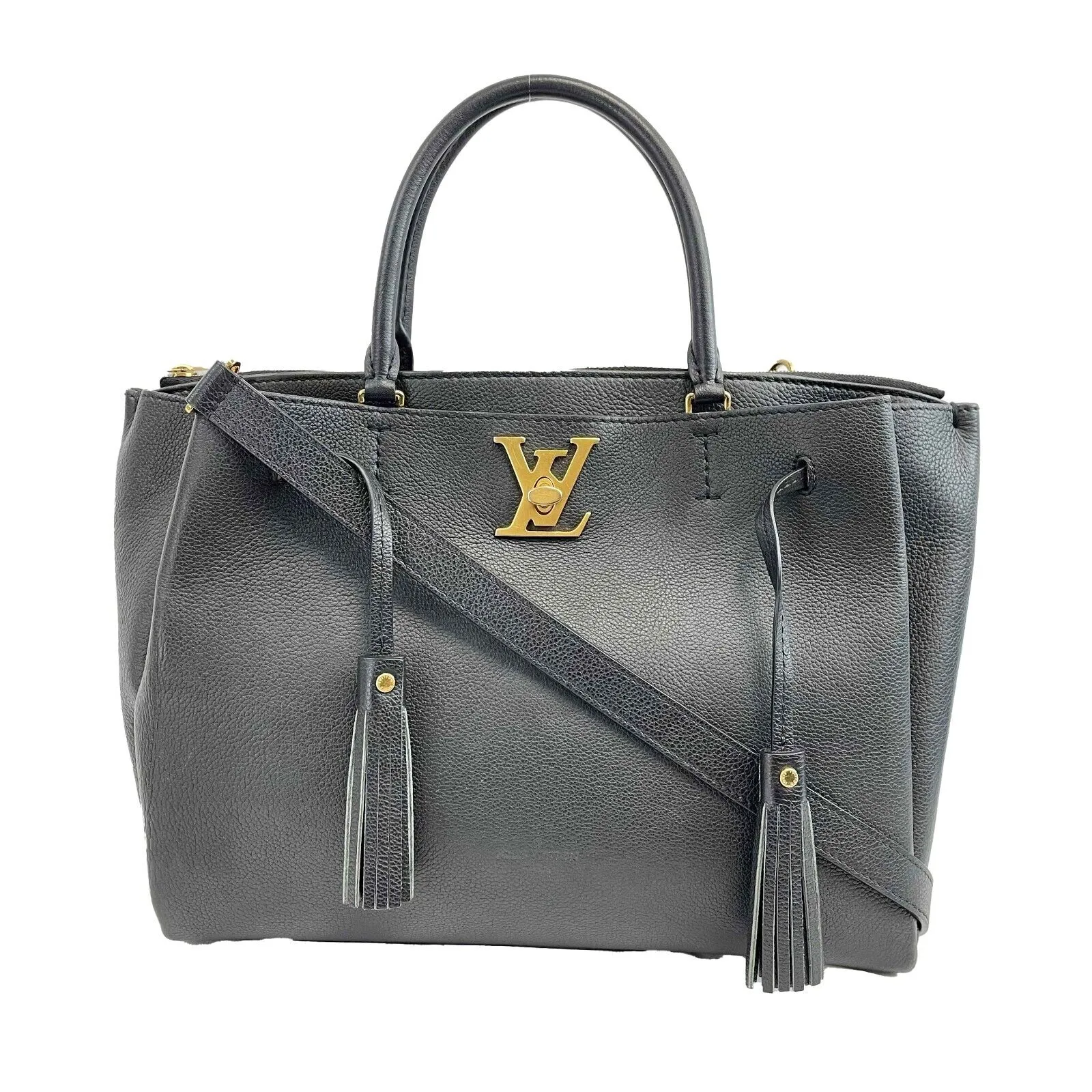 Louis Vuitton - LockMeTo - Black Leather Top Handle w/ Shoulder Strap